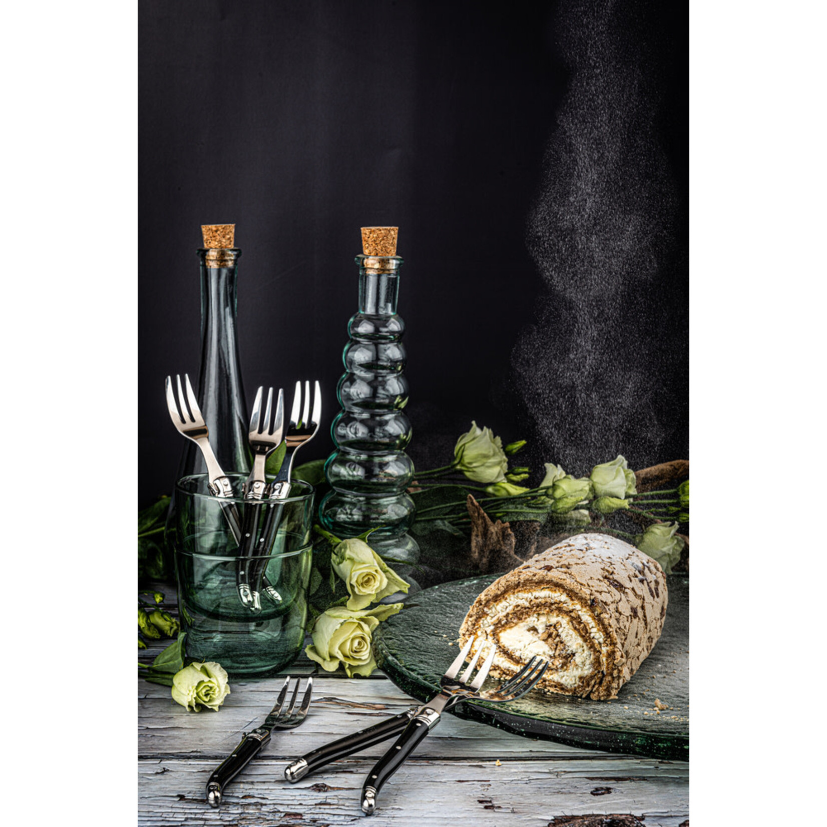 Lagiole Style de Vie set-6 zwarte premium line taartvorken Laguiole Style de Vie taartvorken set-6 Laguiole 8718719301265