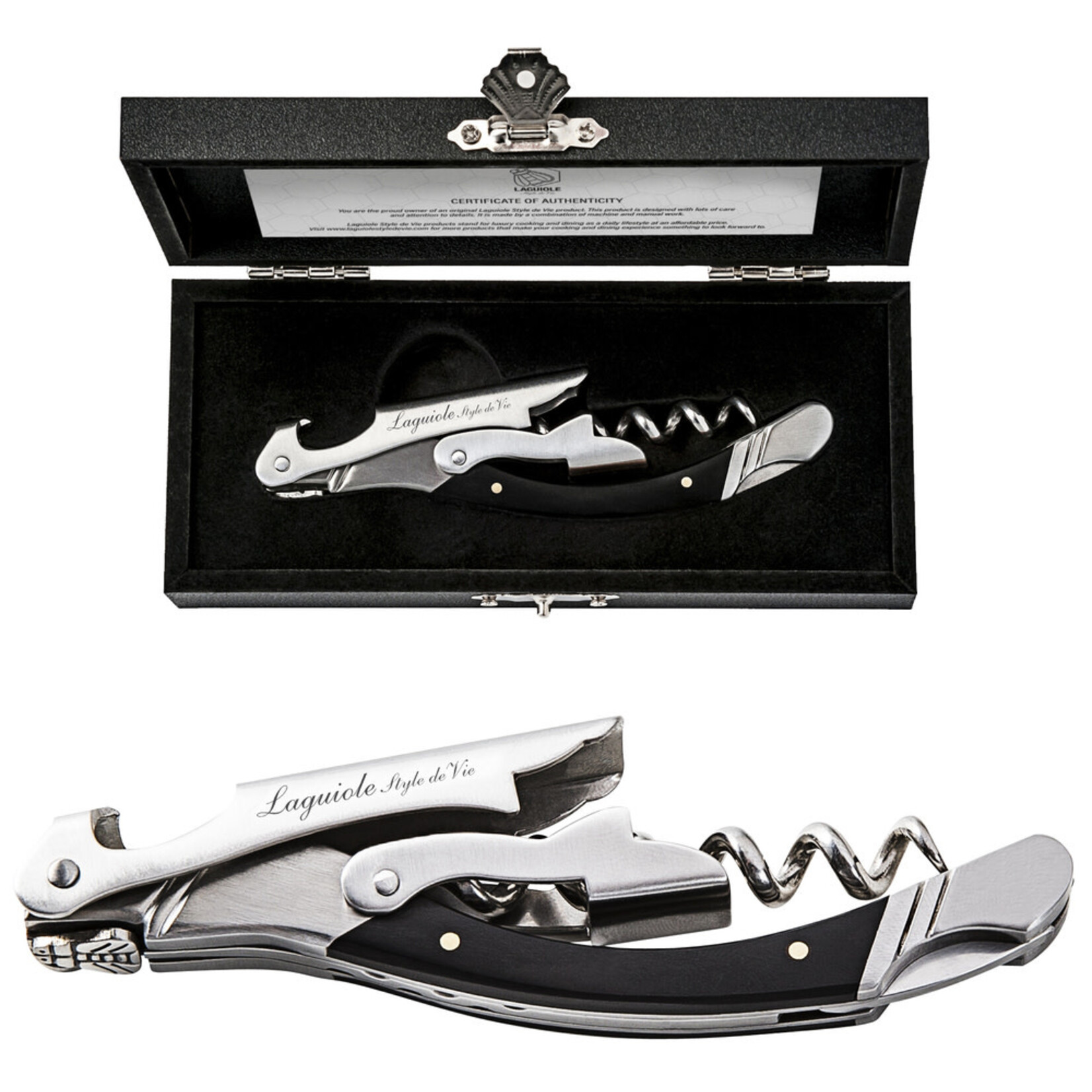 Lagiole Style de Vie Kurkentrekker zwart ebbenhout Style de Vie Luxury Line kurkentrekker zwart Style de Vie kurkzwart