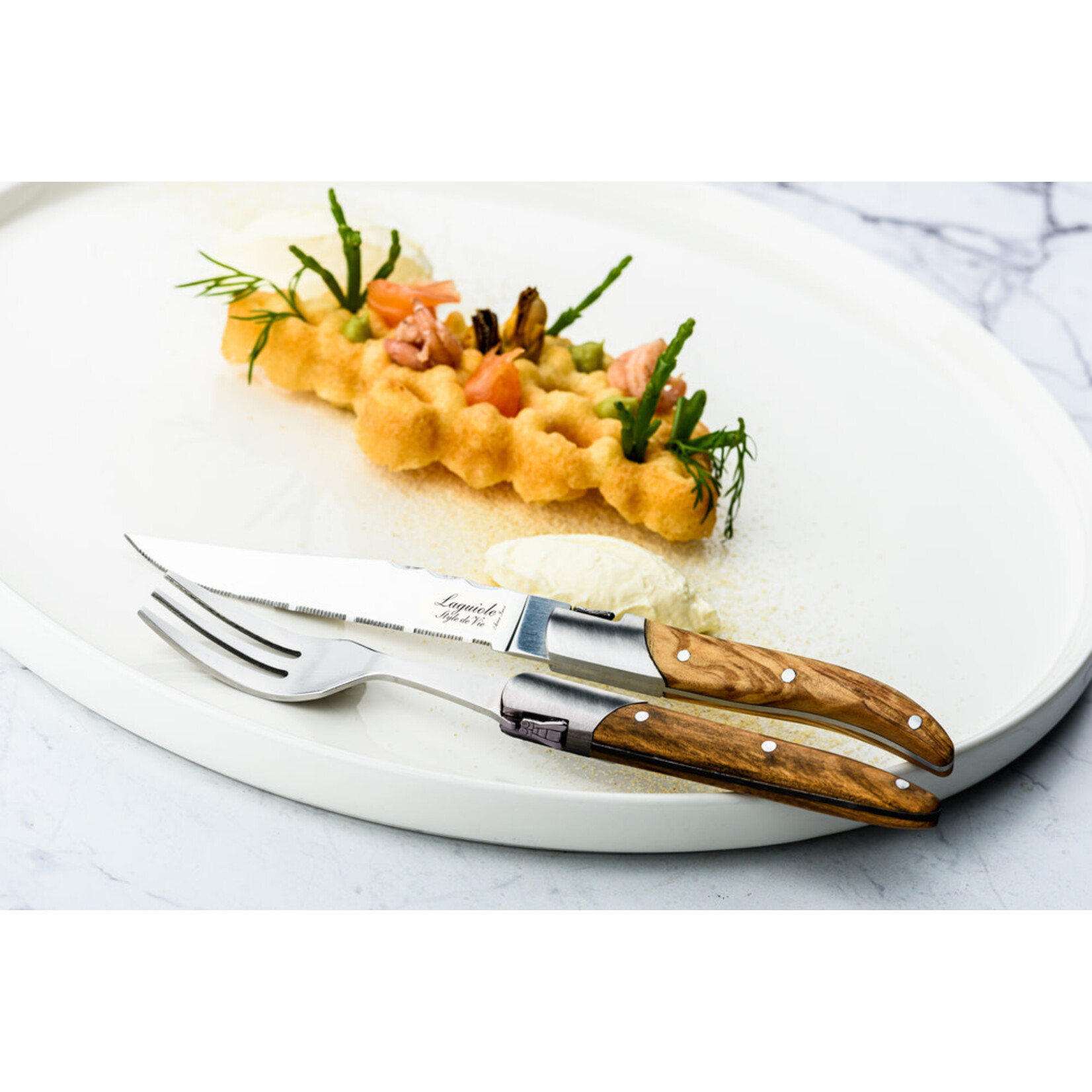 Lagiole Style de Vie 8 dlg Mini Couvert olijfhout Laguiole Style de Vie Luxury Line mini Couvert olijfhout LuxMiniCouvOl