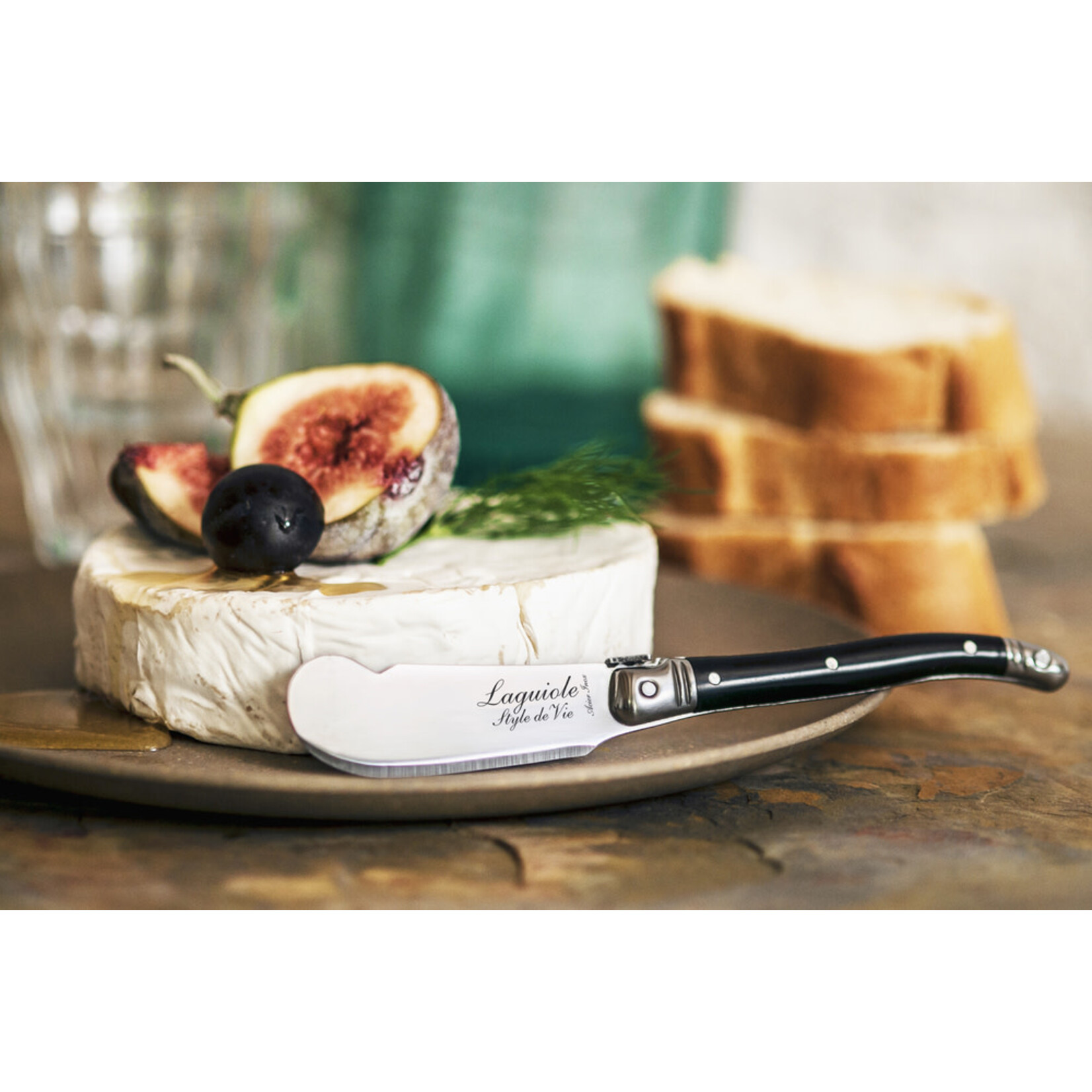 Lagiole Style de Vie set-3 zwarte premium line kaasmessen Laguiole Style de Vie kaasmessen KaasZwart3Del