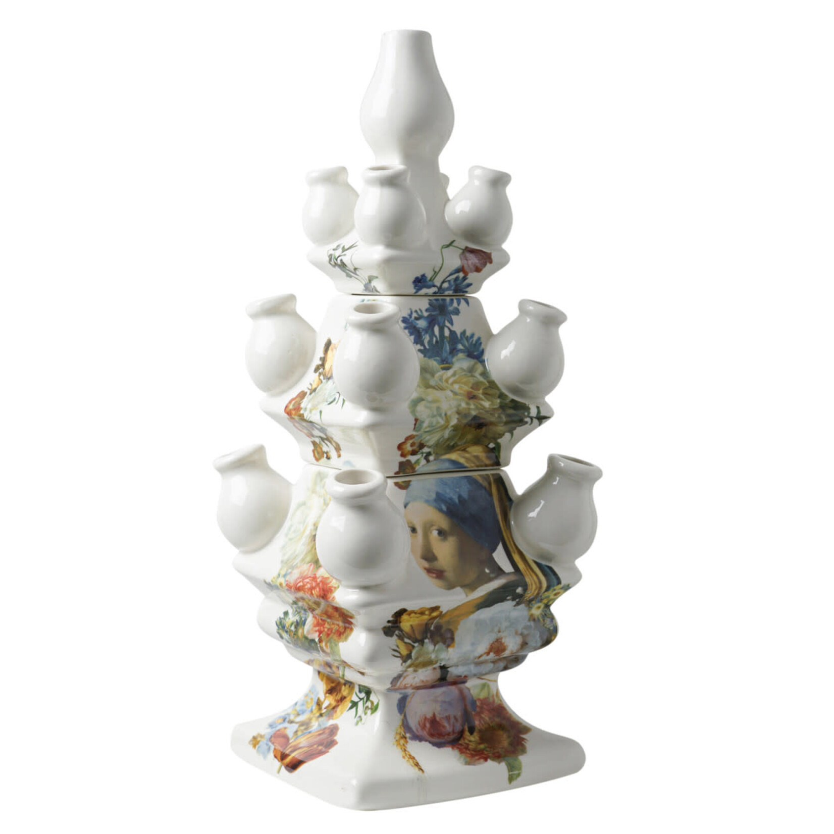Heinen Delfts Blauw Tulpenvaas compleet Stapelgekte Vermeer Heinen Delfts Blauw D0393