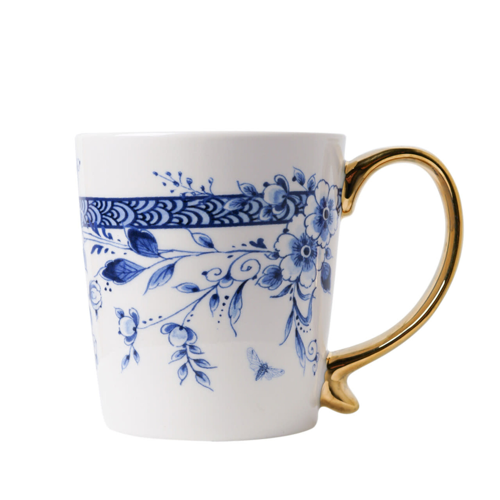 Heinen Delfts Blauw 300 ml mok Faience met gouden oor Heinen Delfts Blauw M331