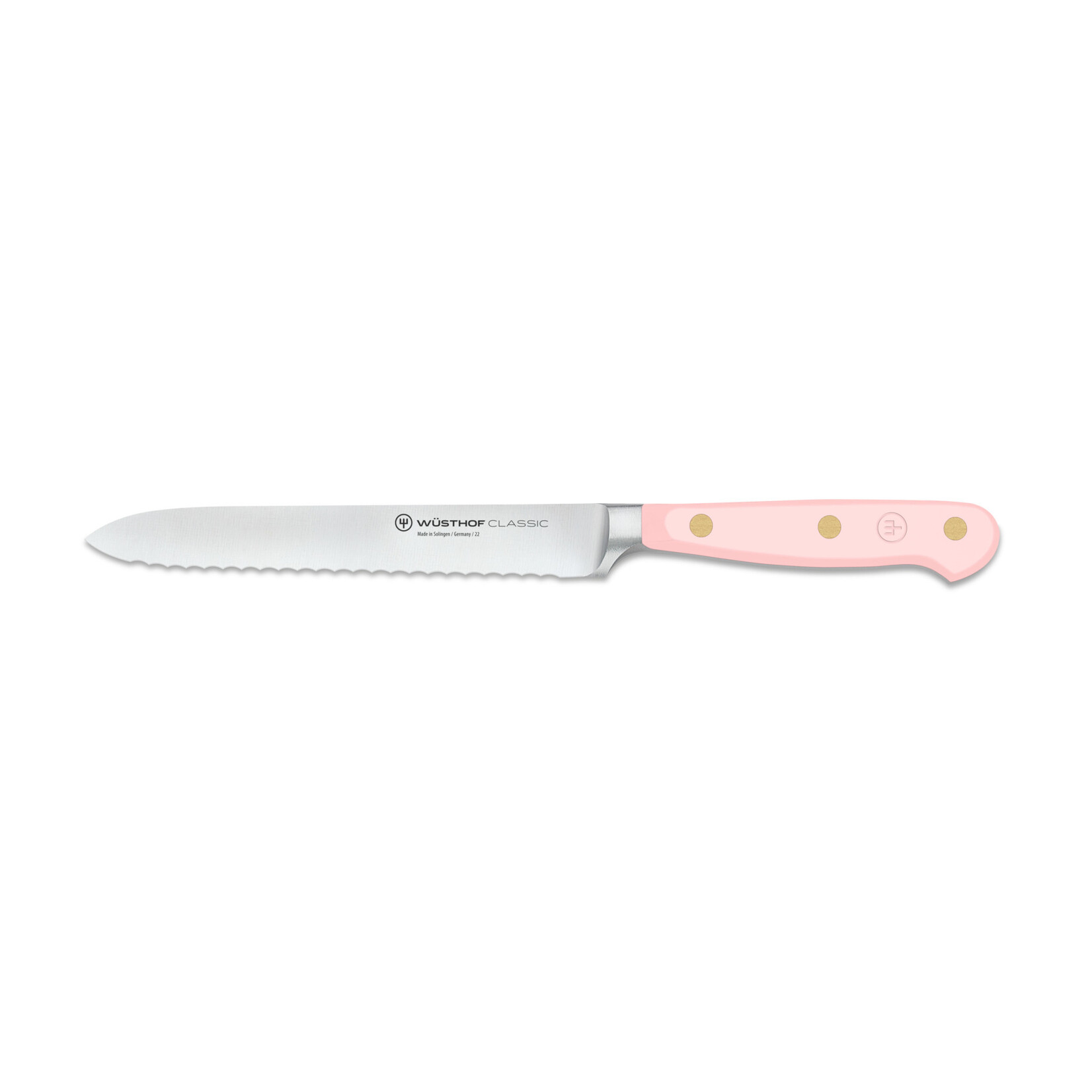 Wüsthof, messen uit Solingen gemaakt onder leiding van de 5e generatie familie Wusthof 14 cm worst mes Wusthof Classic worstmes 14 cm Classic Pink Himalayan Salt Wusthof 1061708414