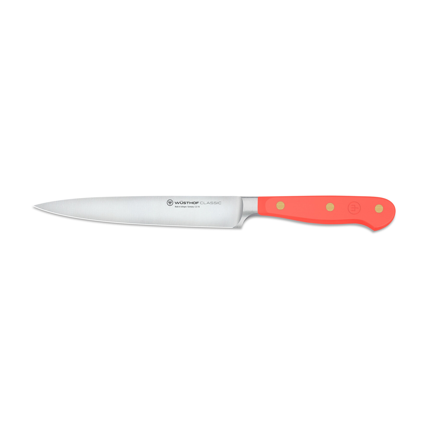 Wüsthof, messen uit Solingen gemaakt onder leiding van de 5e generatie familie Wusthof 16 cm vlees mes Wusthof Classic vleesmes 16 cm Classic Coral Peach Wusthof 1061704316