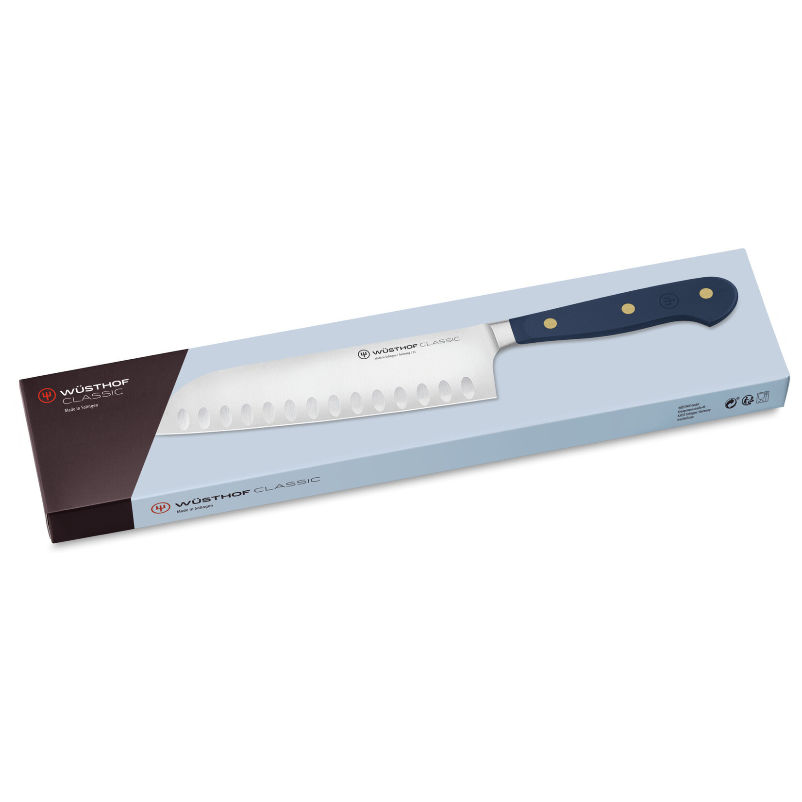 Wüsthof, messen uit Solingen gemaakt onder leiding van de 5e generatie familie Wusthof 17 cm Santoku mes Wusthof Classic Santokumes 17 cm Classic Wild Blueberry Wusthof 1061731817