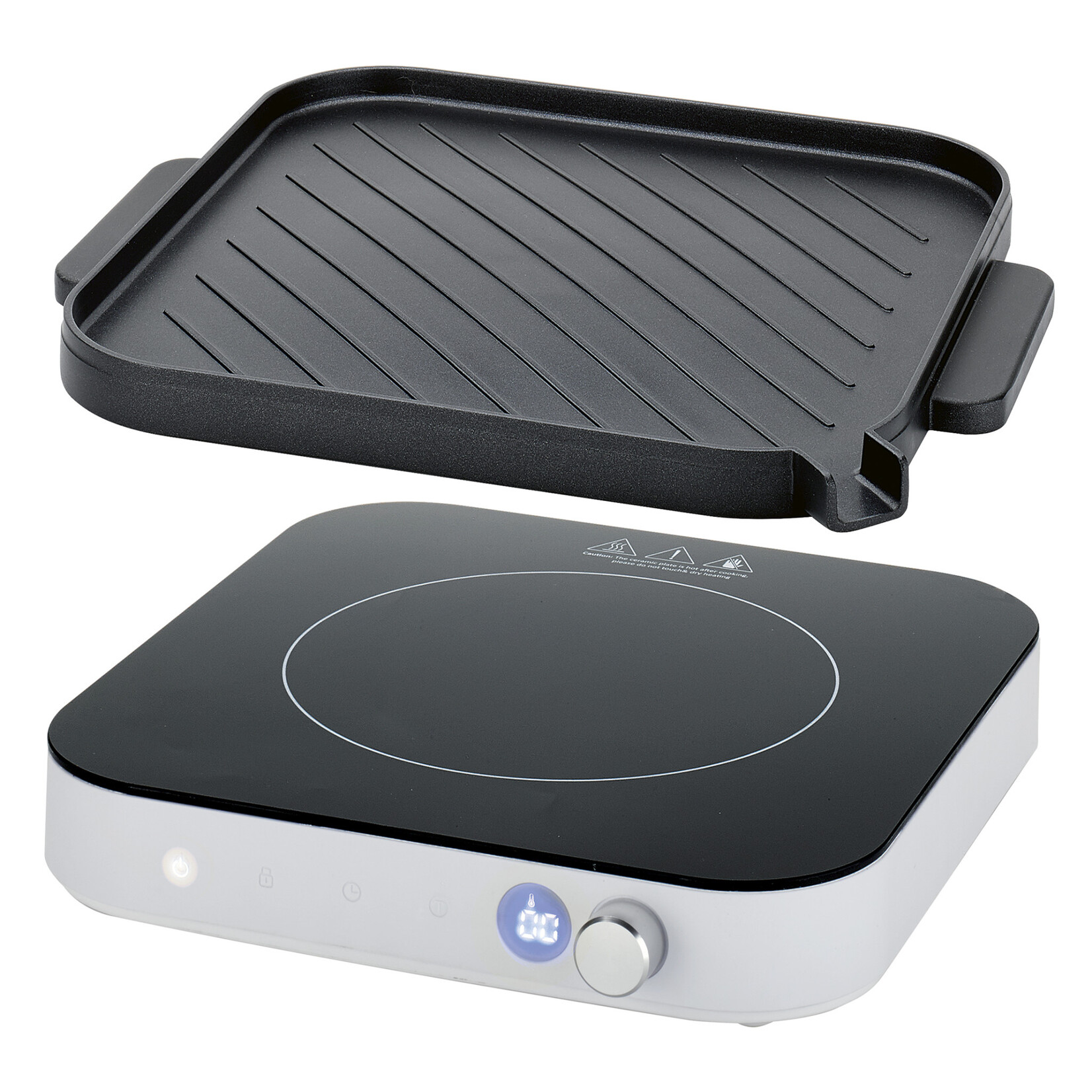 Spring Inductiekookplaat met bijpassende grillplaat Spring ELEKTRO LINE inductie kookplaat met grillpan Spring 3128285901