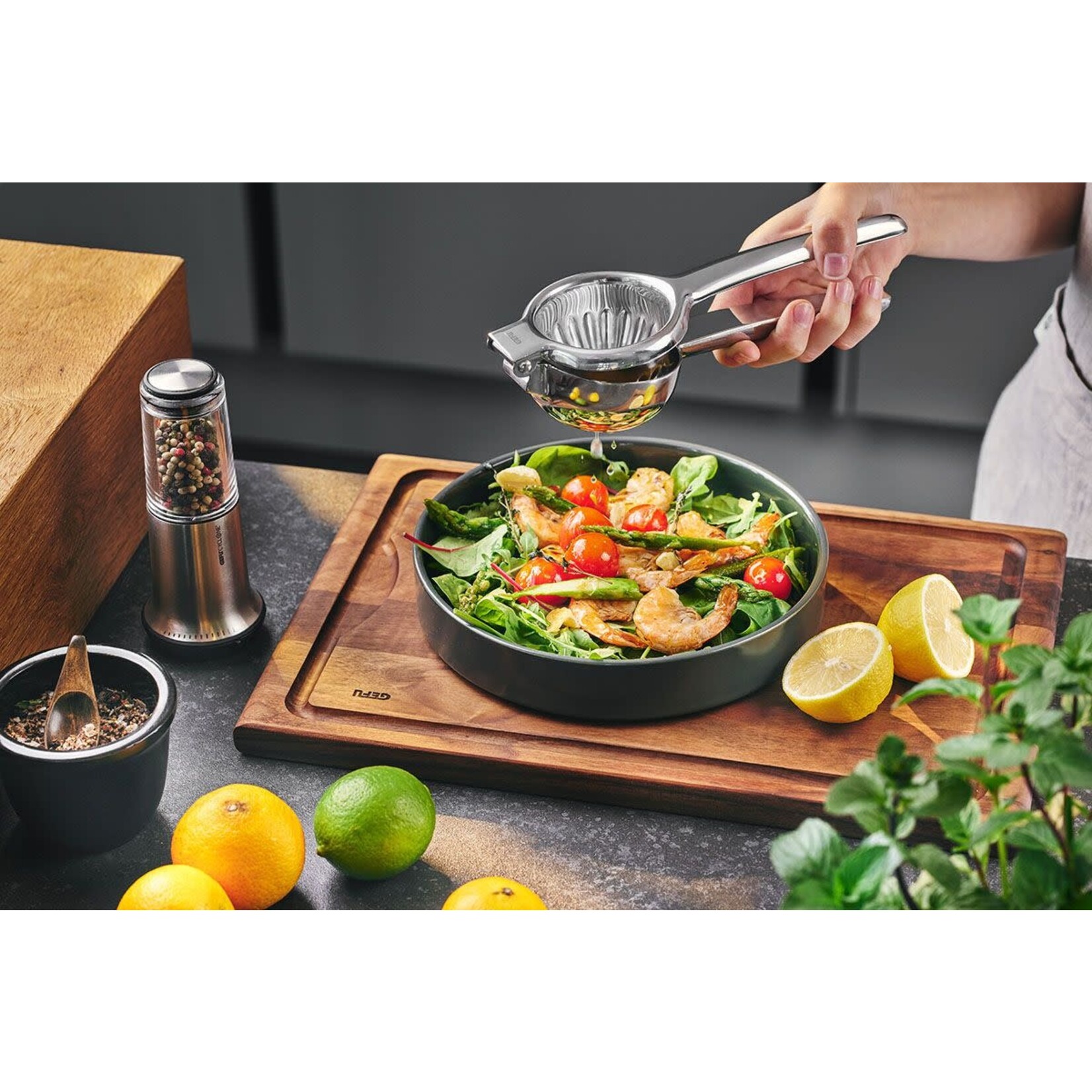 Gefu handmatige citruspers rvs tot Ø 75 mm citrusfruit Gefu Lemon rvs citruspers Gefu 13972