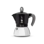 Bialetti De iconische Italiaanse espressomakers percolators 150 ml 4 kops Inductie Espressokoker zwart inductie Bialetti Moka induction espressomaker 150 ml Bialetti 0006934