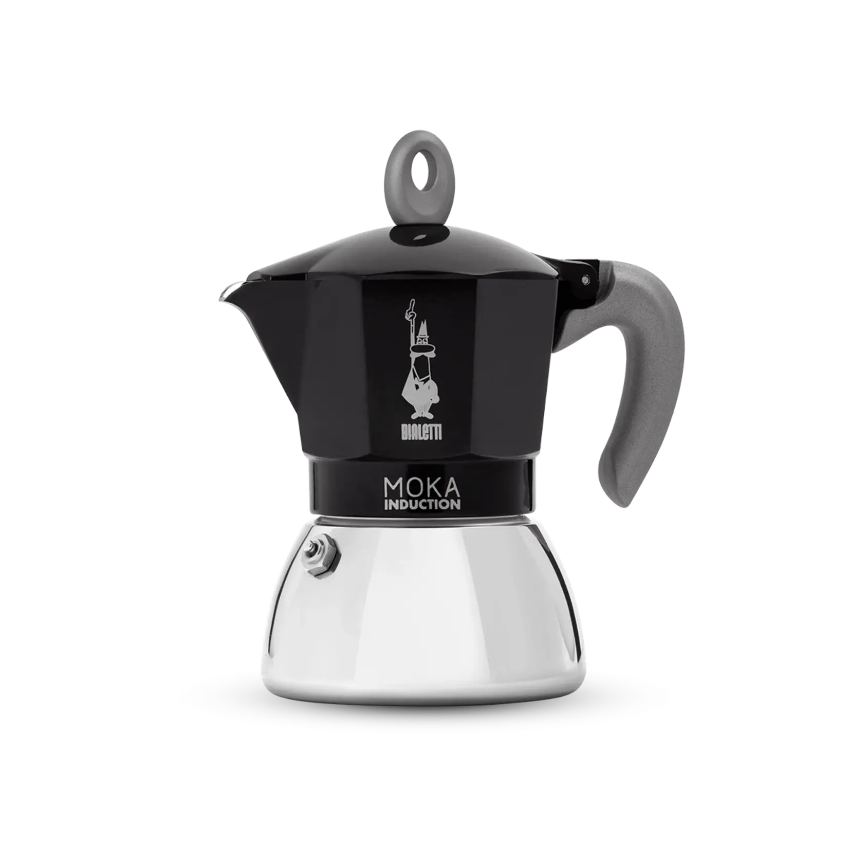 Bialetti De iconische Italiaanse espressomakers percolators 280 ml 6 kops Inductie Espressokoker zwart inductie Bialetti Moka induction espressomaker 280 ml Bialetti 0006936