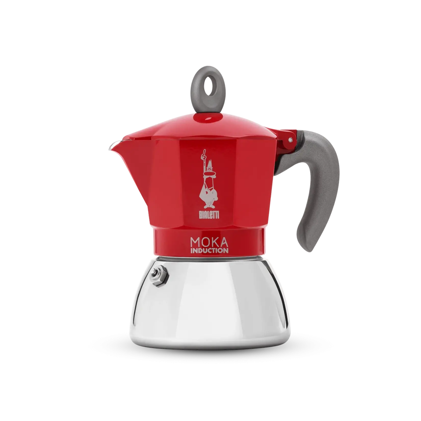 Bialetti De iconische Italiaanse espressomakers percolators 280 ml 6 kops Inductie Espressokoker Rood inductie Bialetti Moka induction espressomaker 280 ml Bialetti 0006946