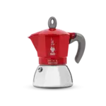Bialetti De iconische Italiaanse espressomakers percolators 150 ml 4 kops Inductie Espressokoker Rood inductie Bialetti Moka induction espressomaker 150 ml Bialetti 0006944