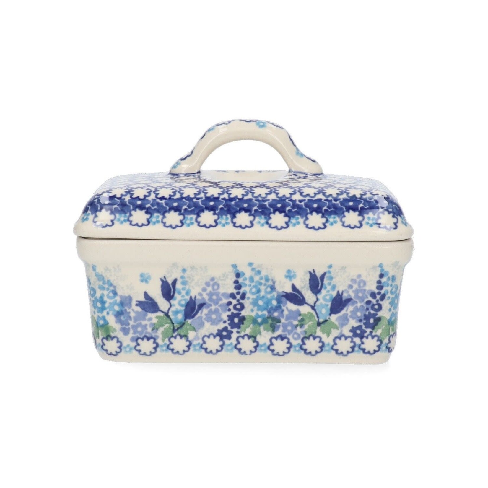 Bunzlau Castle Blue Garden Butter Dish rectangular Bunzlau Castle Botervloot Blue Garden Bunzlau Castle 1010-3316