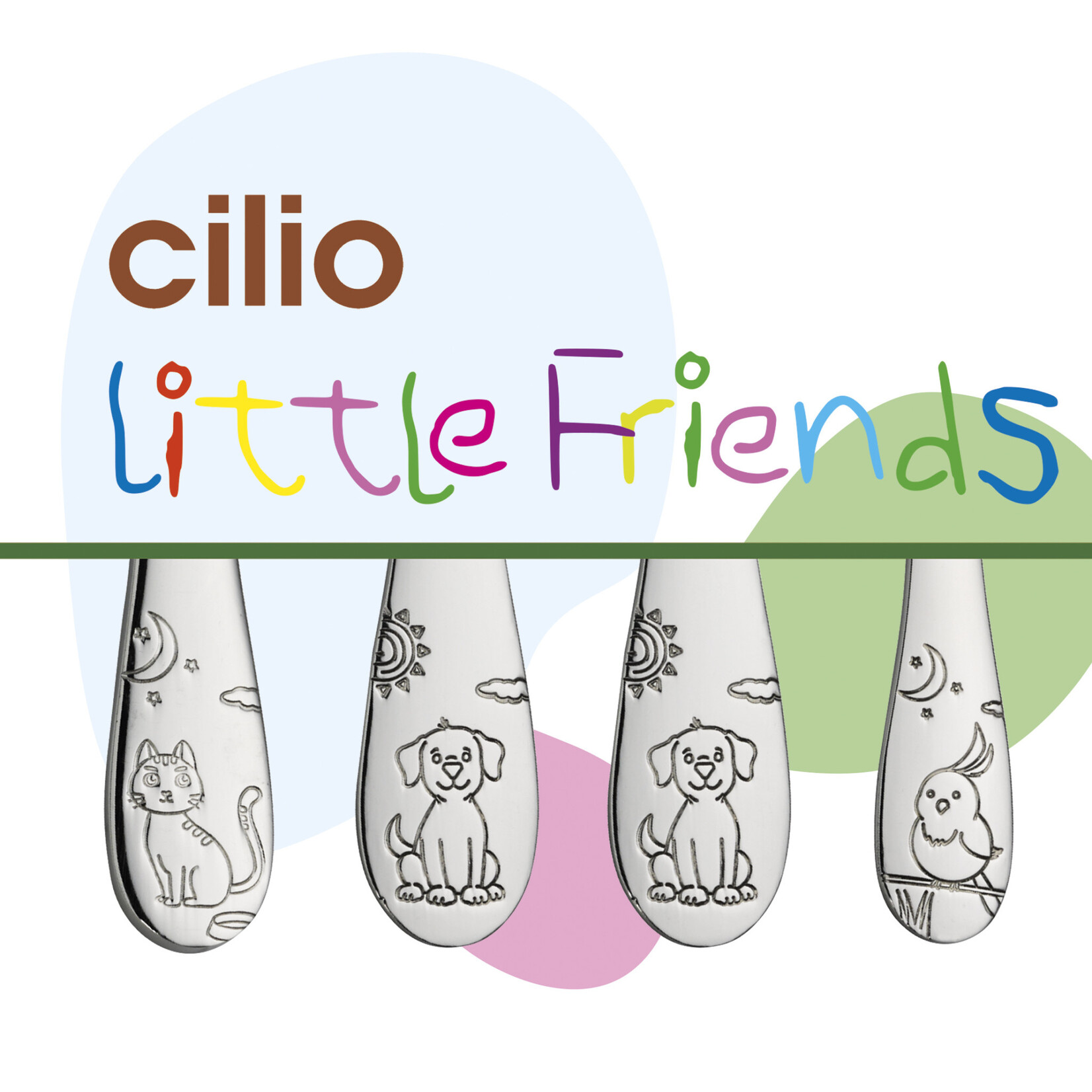 Cilio 4 Delig kinderbestek Little Friends Cilio kinderbestek met huisdieren Cilio 124965