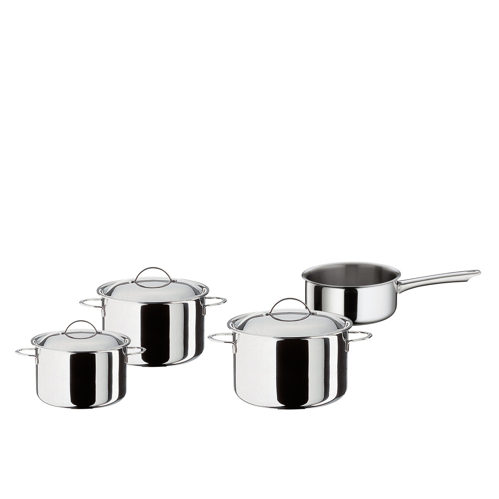Spring Pannen en meer Spring Cristal 4 delige pannenset Spring Cristal kookpan 16, 18 & 20 hoog, steelpan 16 cm laag Spring 0286810604