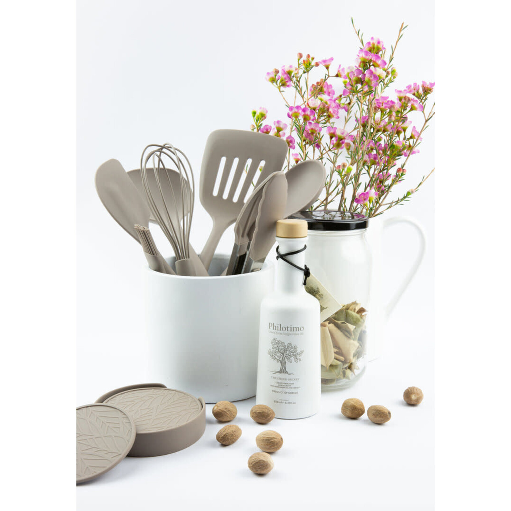 Tools2cook pannenlikker Siliconen schraper spatel Taupe Tools2cook spatel Nutmeg Grey 1000504