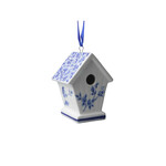 Heinen Delfts Blauw Kerst boom versiering Heinen Delfts Blauw kerstornament vogelhuisje Heinen Delfts Blauw D0762