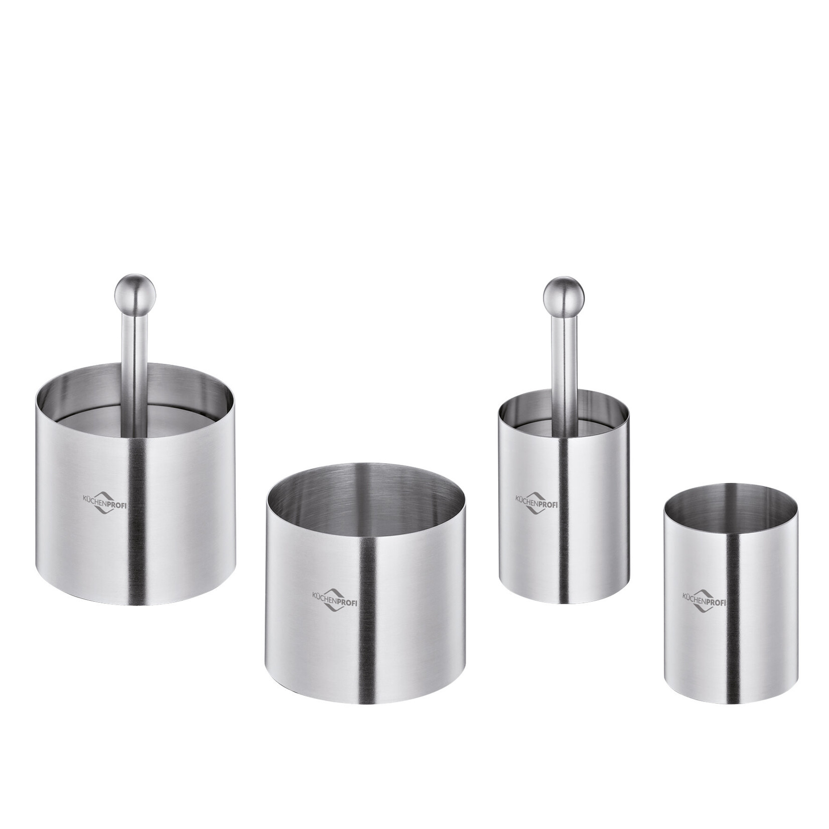 Kuchenprofi 6 delige kookringen Kuchenprofi kookringen set 2x kookring 75 en 50 mm en 2 stampers Kuchenprofi 0904982806