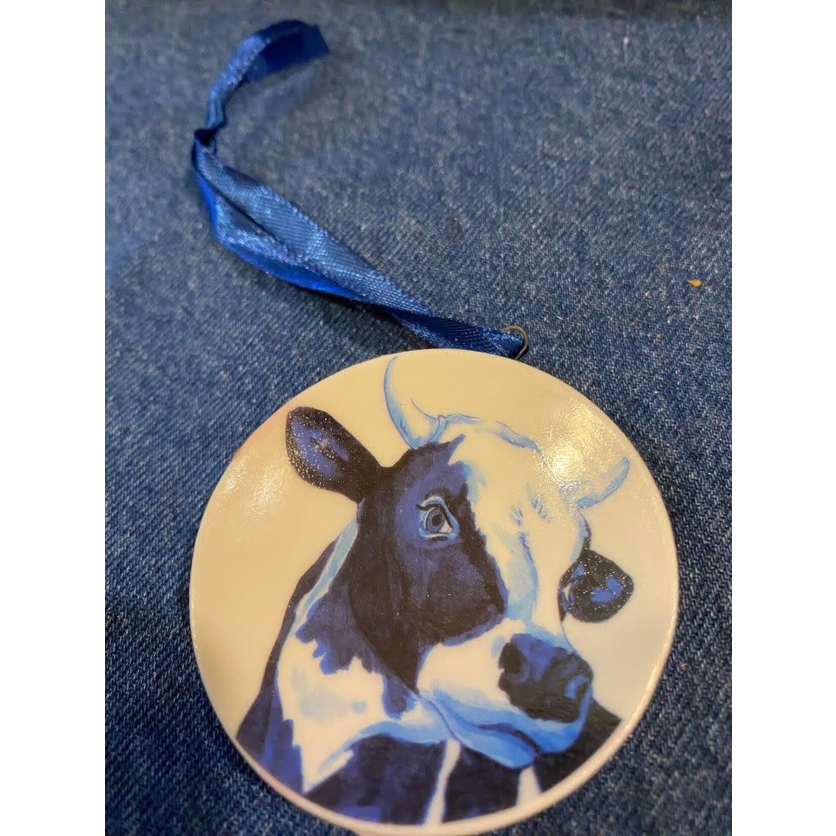 Heinen Delfts Blauw Heinen Delfts Blauw kerstornament Koe Heinen Delfts Blauw K40050