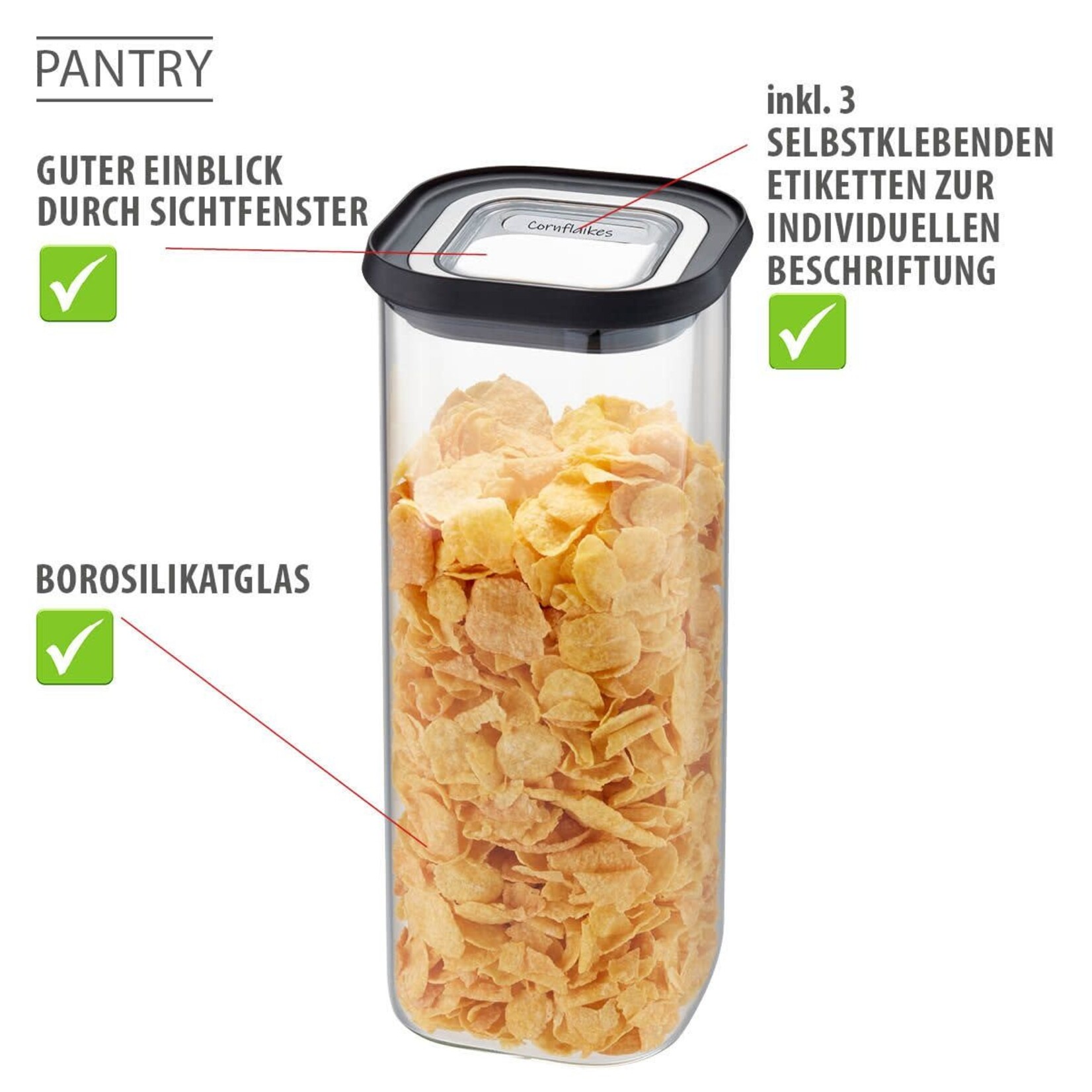 Gefu 1900 ml glazen voorraadpot Gefu Pantry voorraad pot 1900 ml Gefu 12804