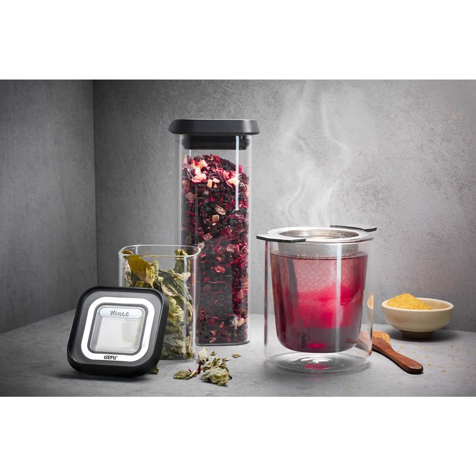 Gefu 3 delige set 2x 180 1x 400 ml glazen voorraadpotjes Gefu Pantry mini voorraadpotjes set Gefu 12811