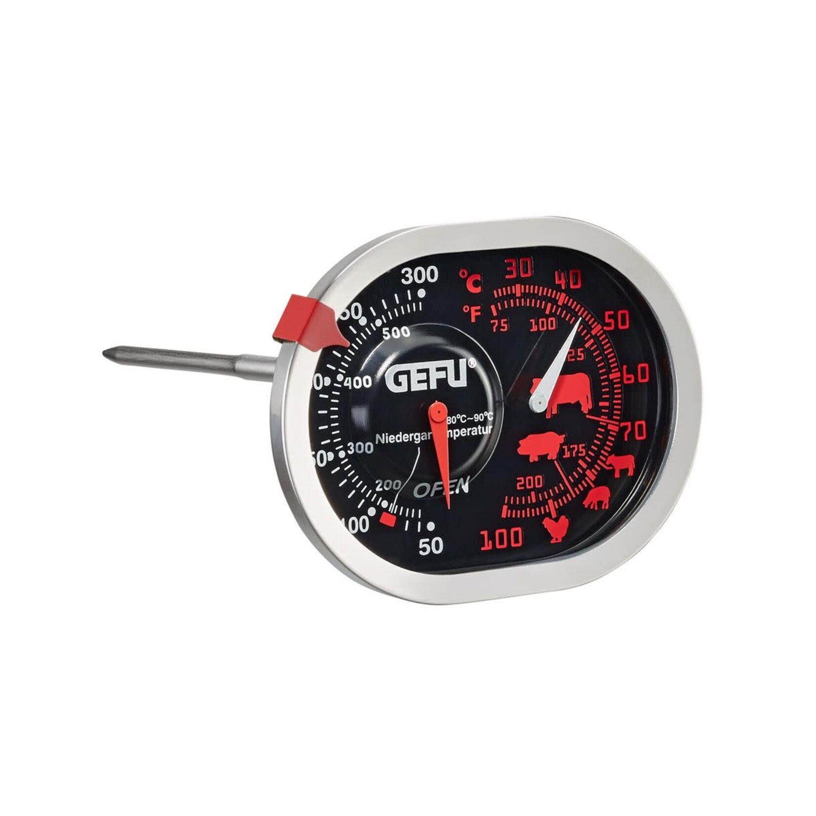Gefu analoge 3 in 1 kernthermometer met oven thermometer Gefu Messimo kern en oven thermometer Gefu 21800