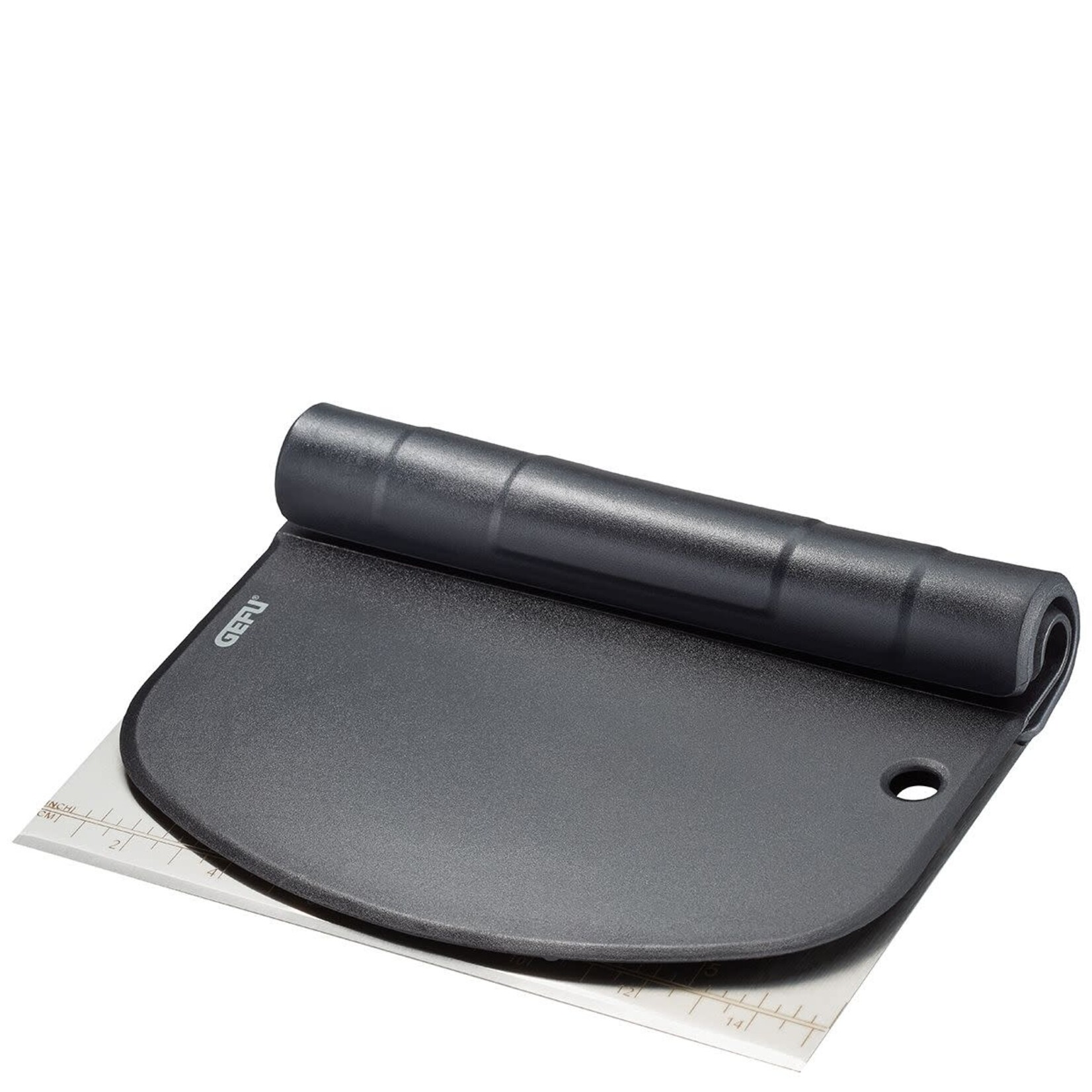 Gefu set-2 Deegspatels rechte rvs met maten en info & kunststof afgeronde Dutto Gefu 14591