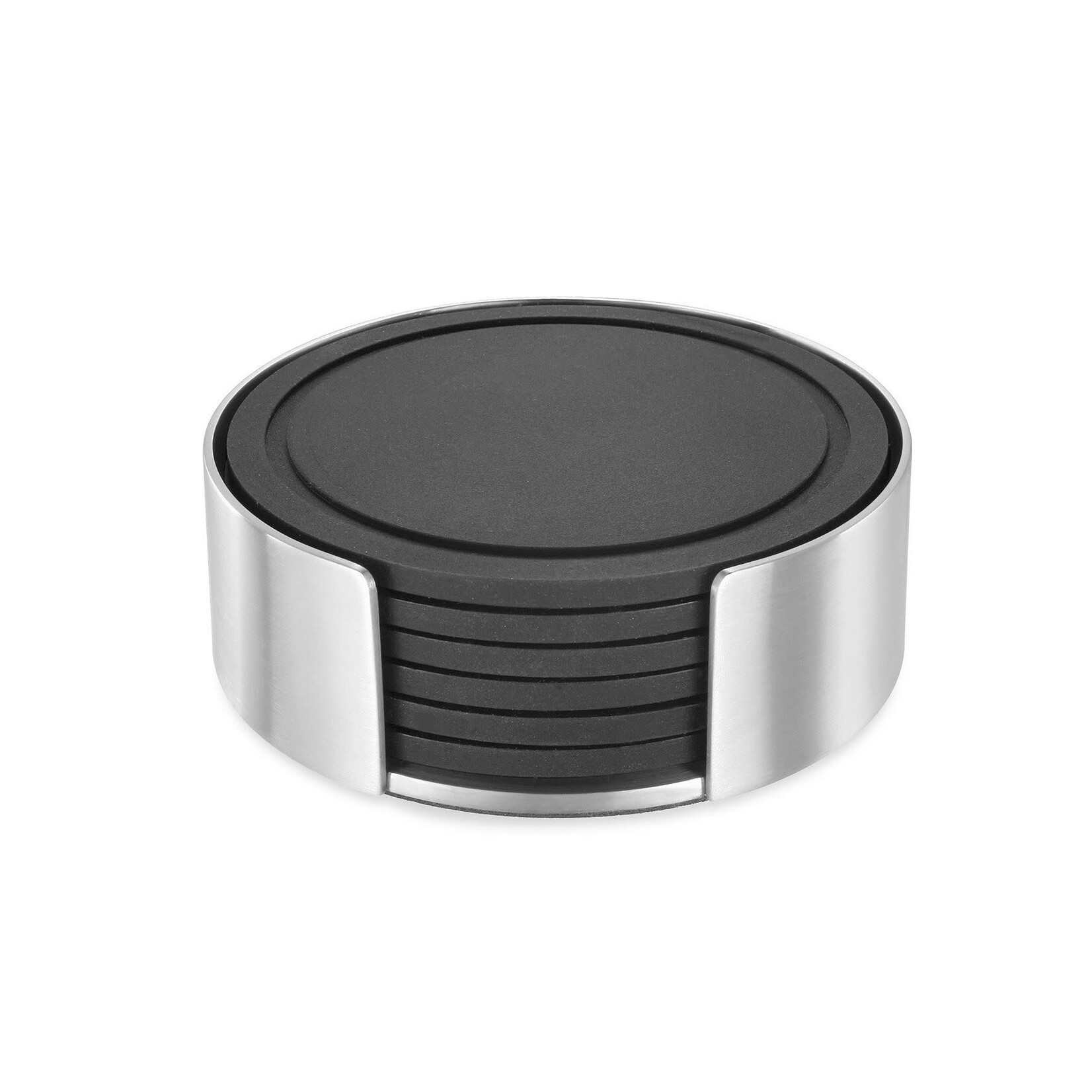 Zack Zack rvs houder met 6 onderzetters Zack Vetro 6 glas onderzetters in houder Zack 20384