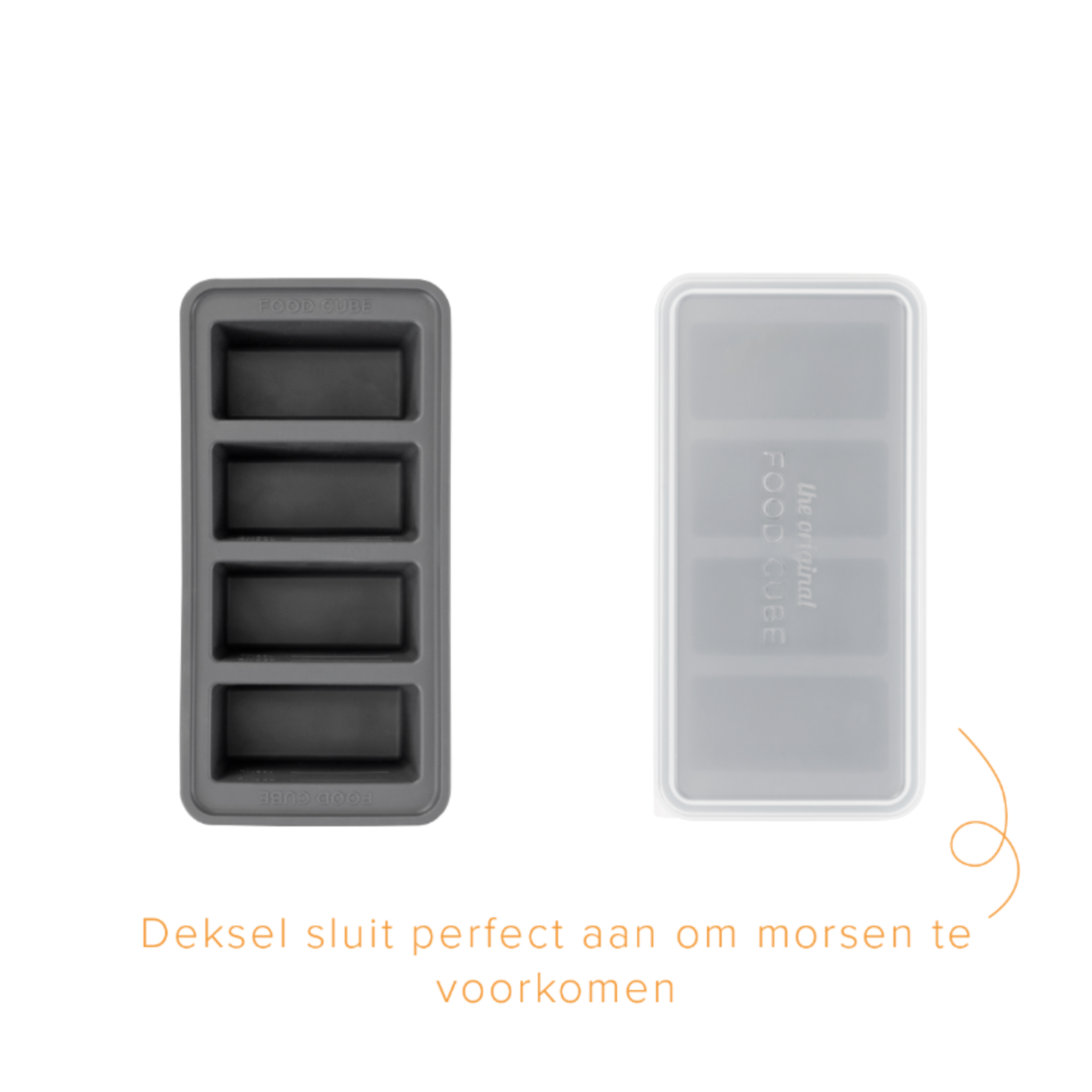 Diverse Merken 4 x 250 ml food save Food Cube the Original Siliconen vorm 240°C BPAfree 663250