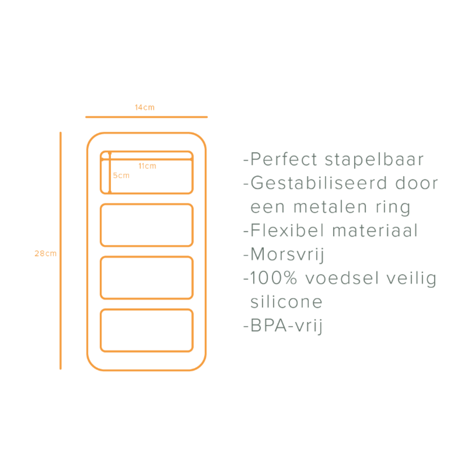 Diverse Merken 4 x 250 ml food save Food Cube the Original Siliconen vorm 240°C BPAfree 663250