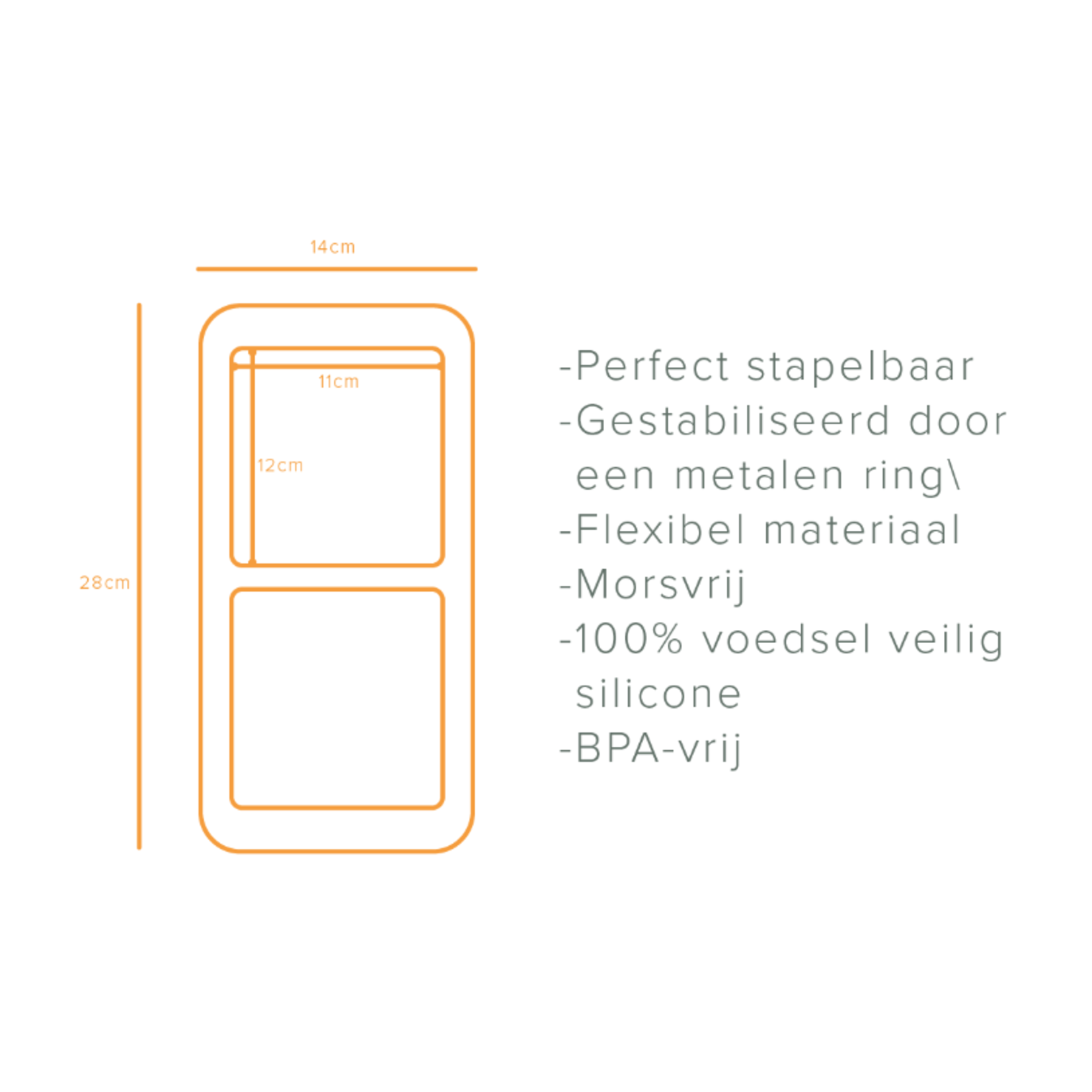 Diverse Merken 2 x 500 ml food save Food Cube the Original Siliconen vorm 240°C BPAfree 663500