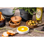 Lagiole Style de Vie olijfolie dipschaal 3 delig Style de Vie olijfoliedipschaal + 2 verschillende houten bakjes Style de Vie olijfdip3del