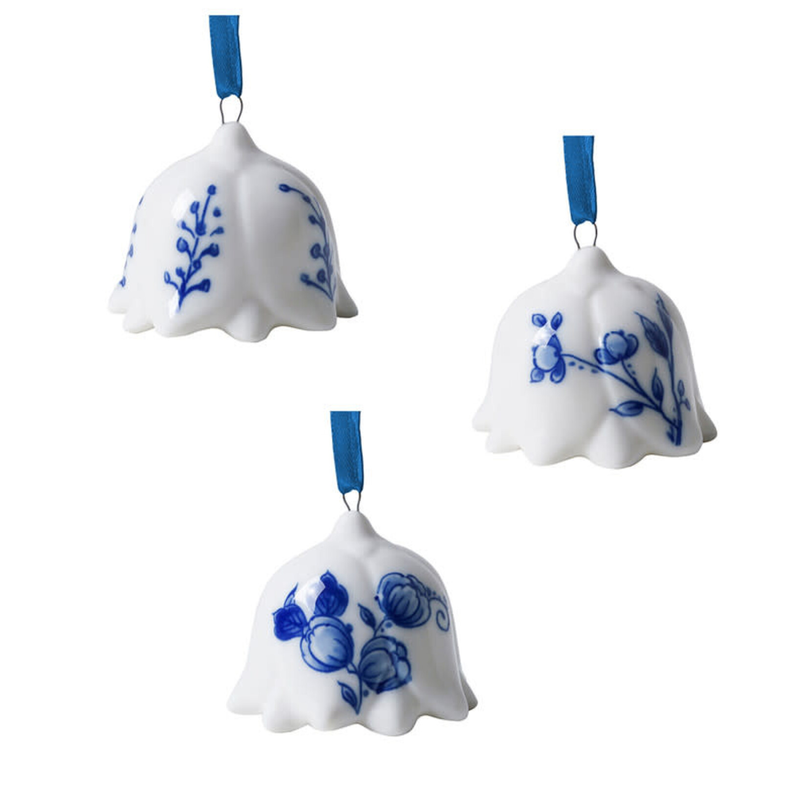 Heinen Delfts Blauw 5 cm Heinen Delfts blauw paashanger lente klokjes set van 3 Heinen Delfts Blauw EA0004