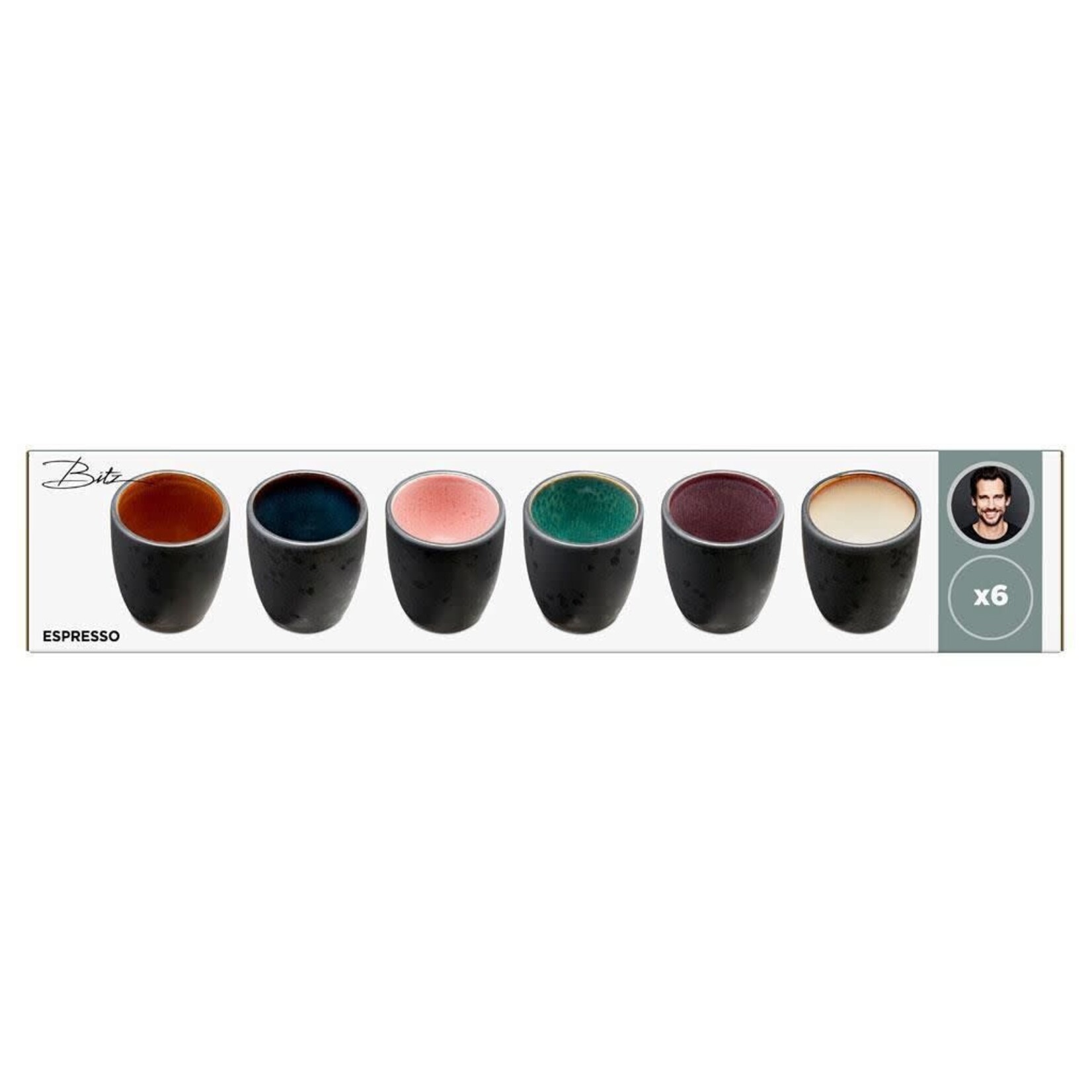 BITZ Bitz set-6 verschillende espresso bekertjes in een geschenkdoos Bitz espresso set-6 Bitz 821244