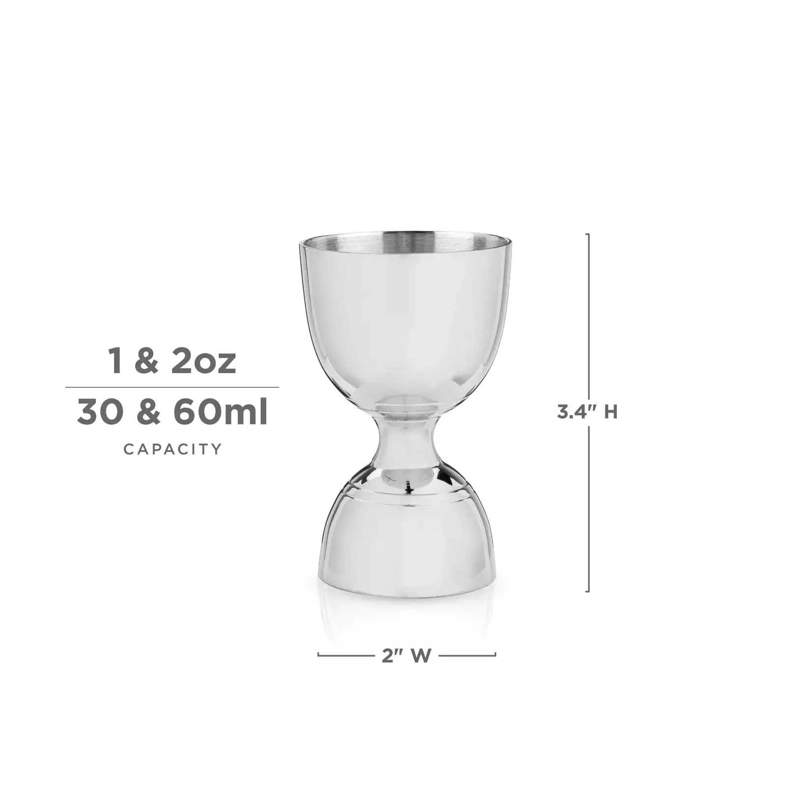 Viski 30 + 60 ml Canterbury jigger Viski jigger rvs barmaatje Viski 5276