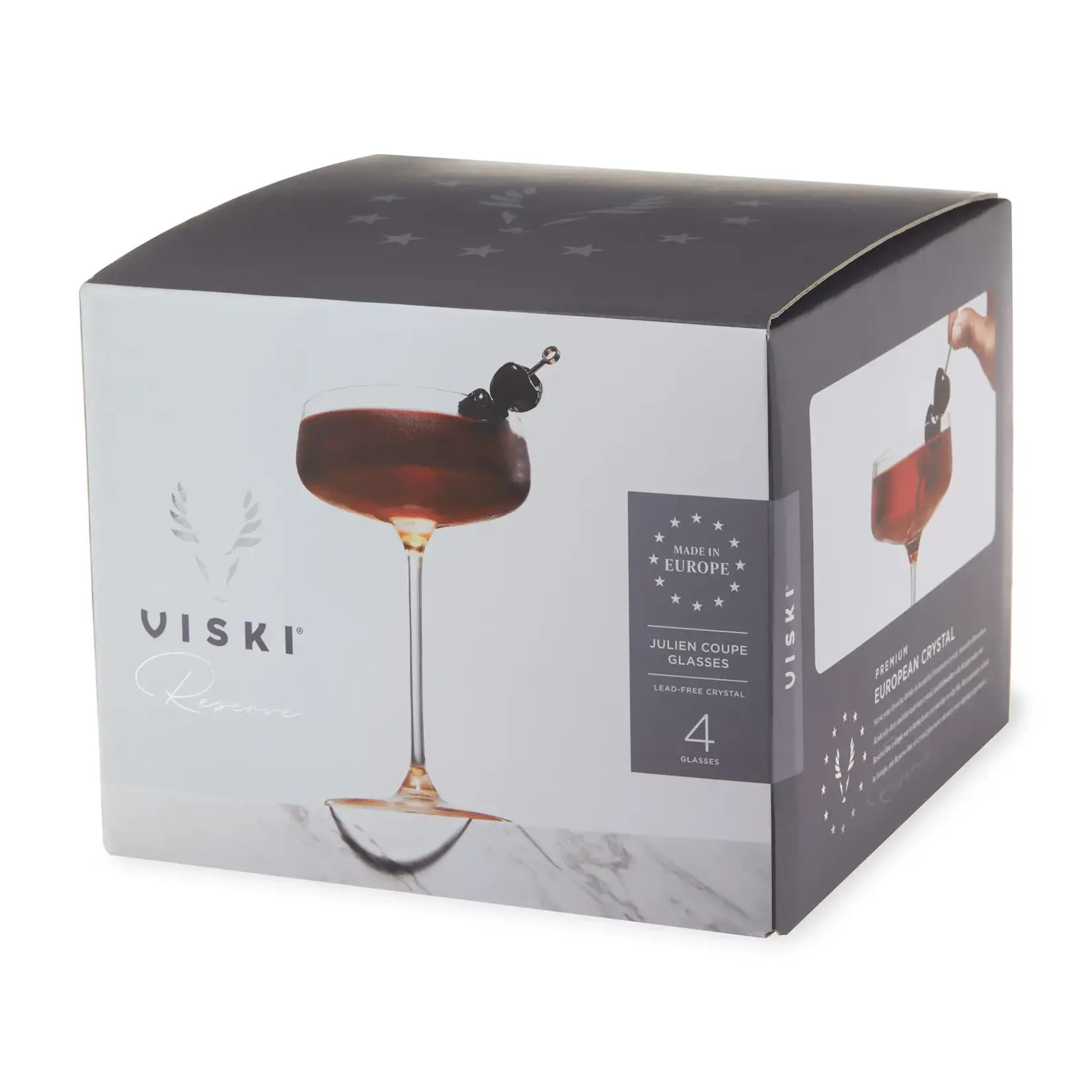 Viski Viski Reserve Julien Crystal Coupe Set of 4 Viski Champagne en cocktail coupe set-4 Viski