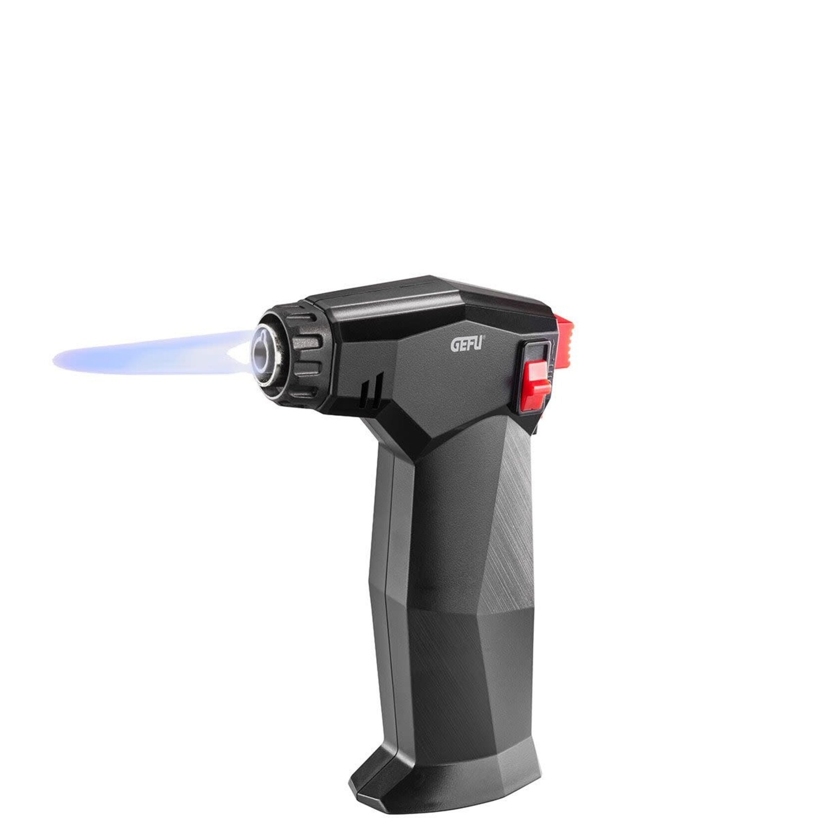 Gefu 4 zwarte ramekins & Kitchen torch, koksbrander Gefu Zuca Flambeerbrander set Gefu 35361