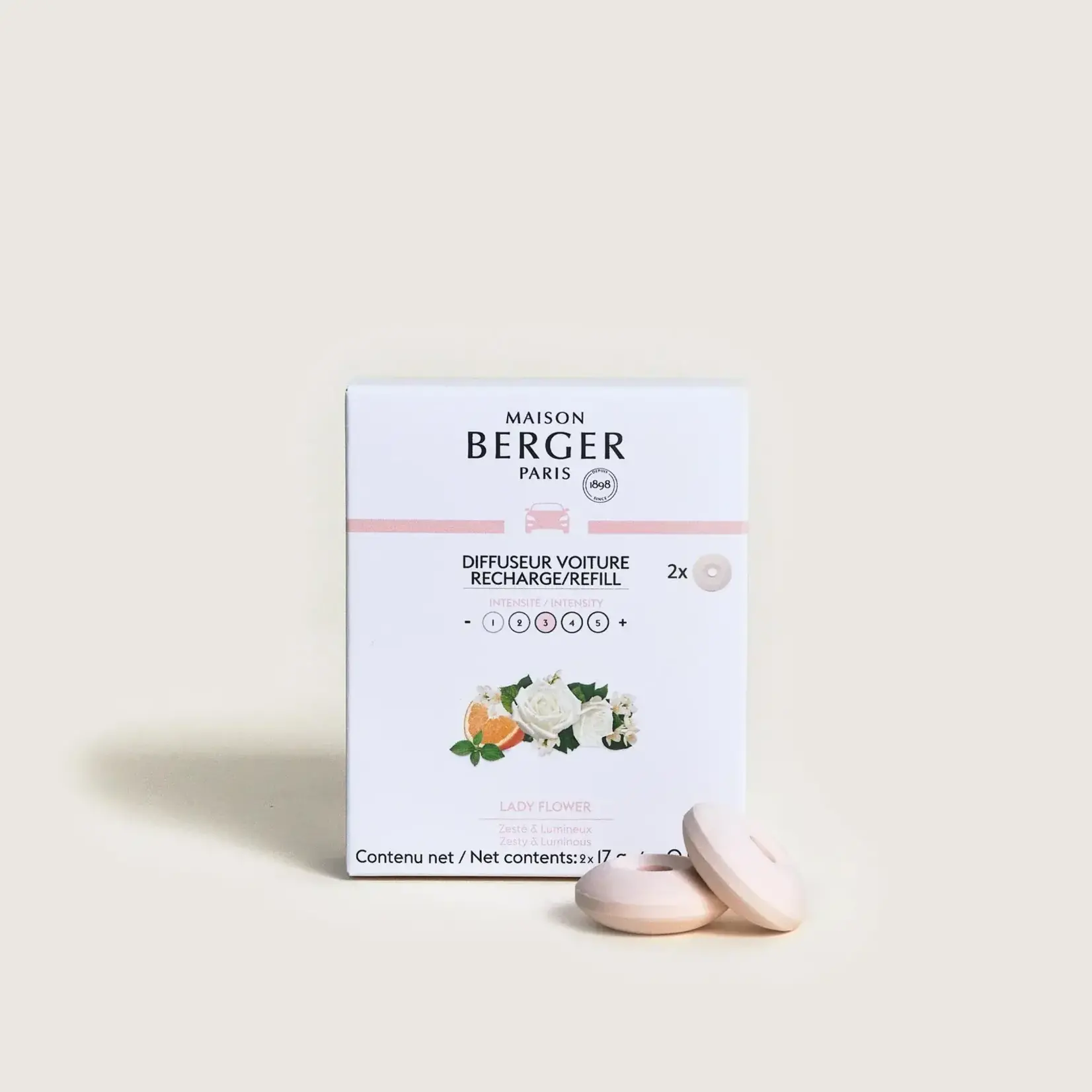 Maison Berger Paris 1898 Autodiffuser Lady flower Maison Berger autoparfum Lady Flower 2 navullingen Maison Berger 7839