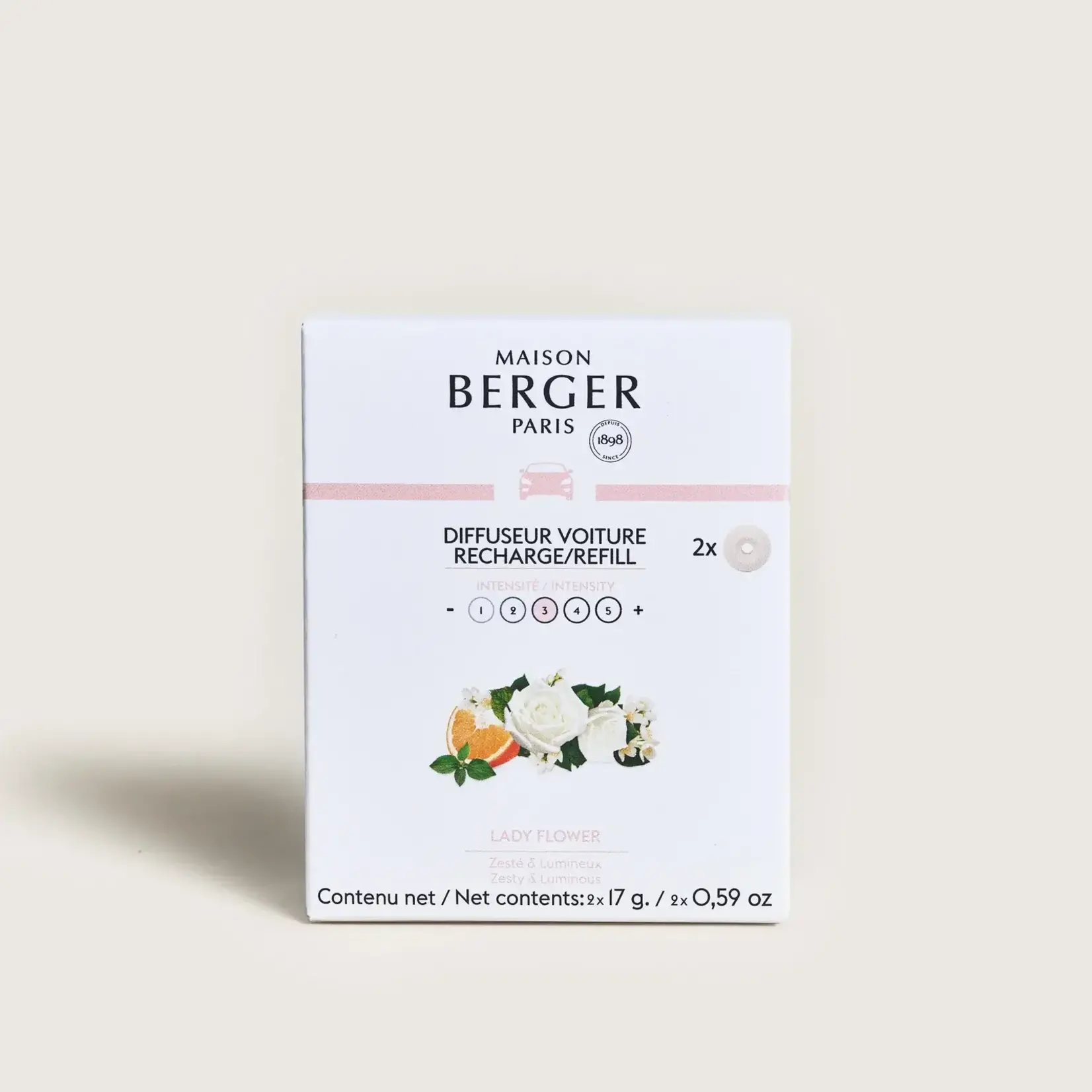 Maison Berger Paris 1898 Autodiffuser Lady flower Maison Berger autoparfum Lady Flower 2 navullingen Maison Berger 7839