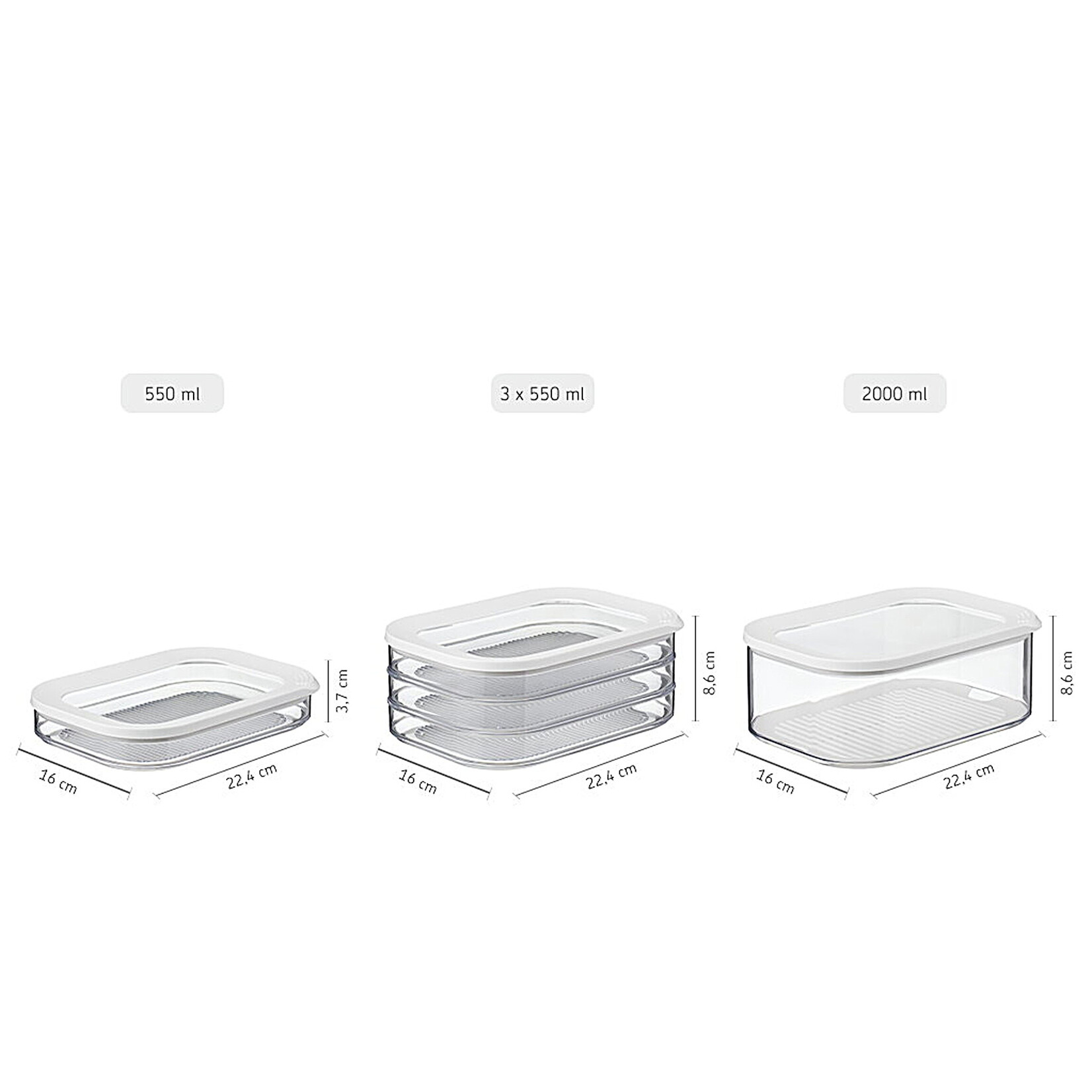 Diverse Merken Mepal Modula vleeswarendoos set-3 met zwart deksel Mepal 106938040400