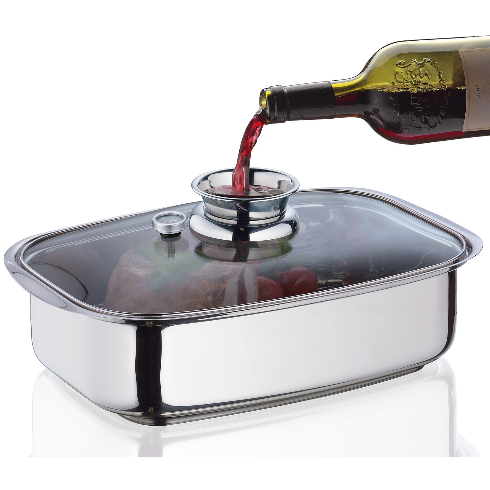 Kuchenprofi Rvs rechthoekige Aroma braadpan, stoompan, Aspergepan Kuchenprofi met inzet Kuchenprofi 2386102836