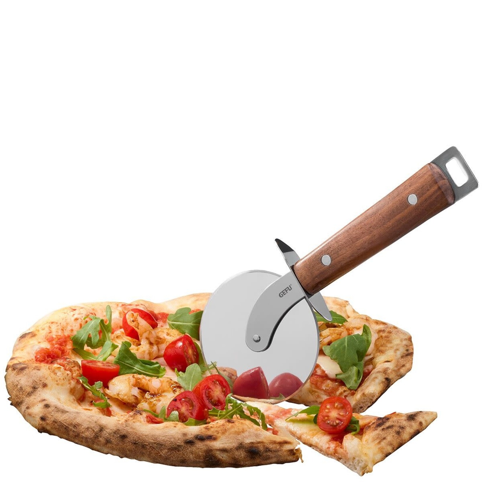 Gefu Pizzasnijder Gefu Madero pizzasnijder rvs met walnoothouten inzet Gefu 15516