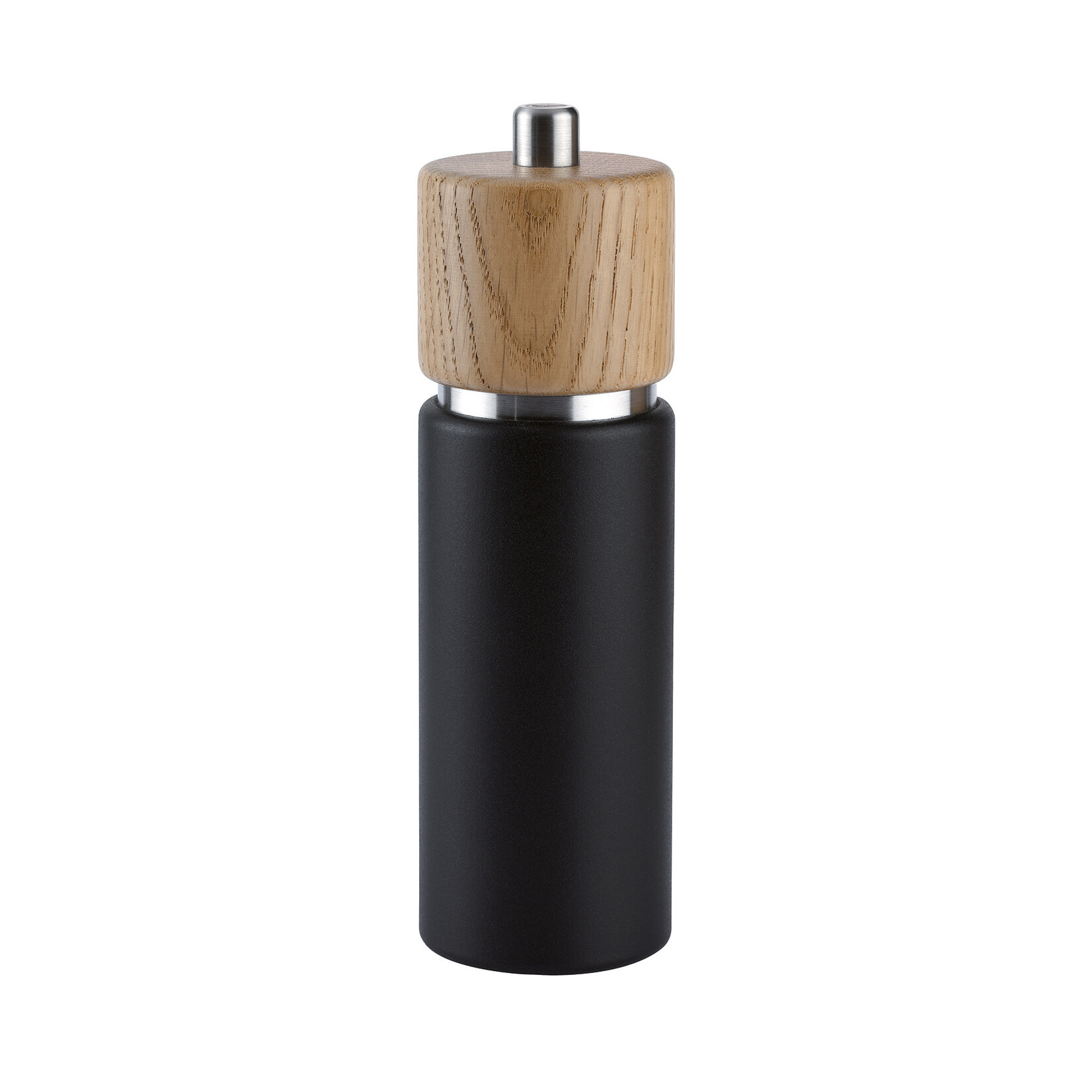 Zassenhaus 18 cm zwart met eikenhouten zoutmolen Zassenhaus Hannover zoutmolen zwart-eik Zassenhaus 023664