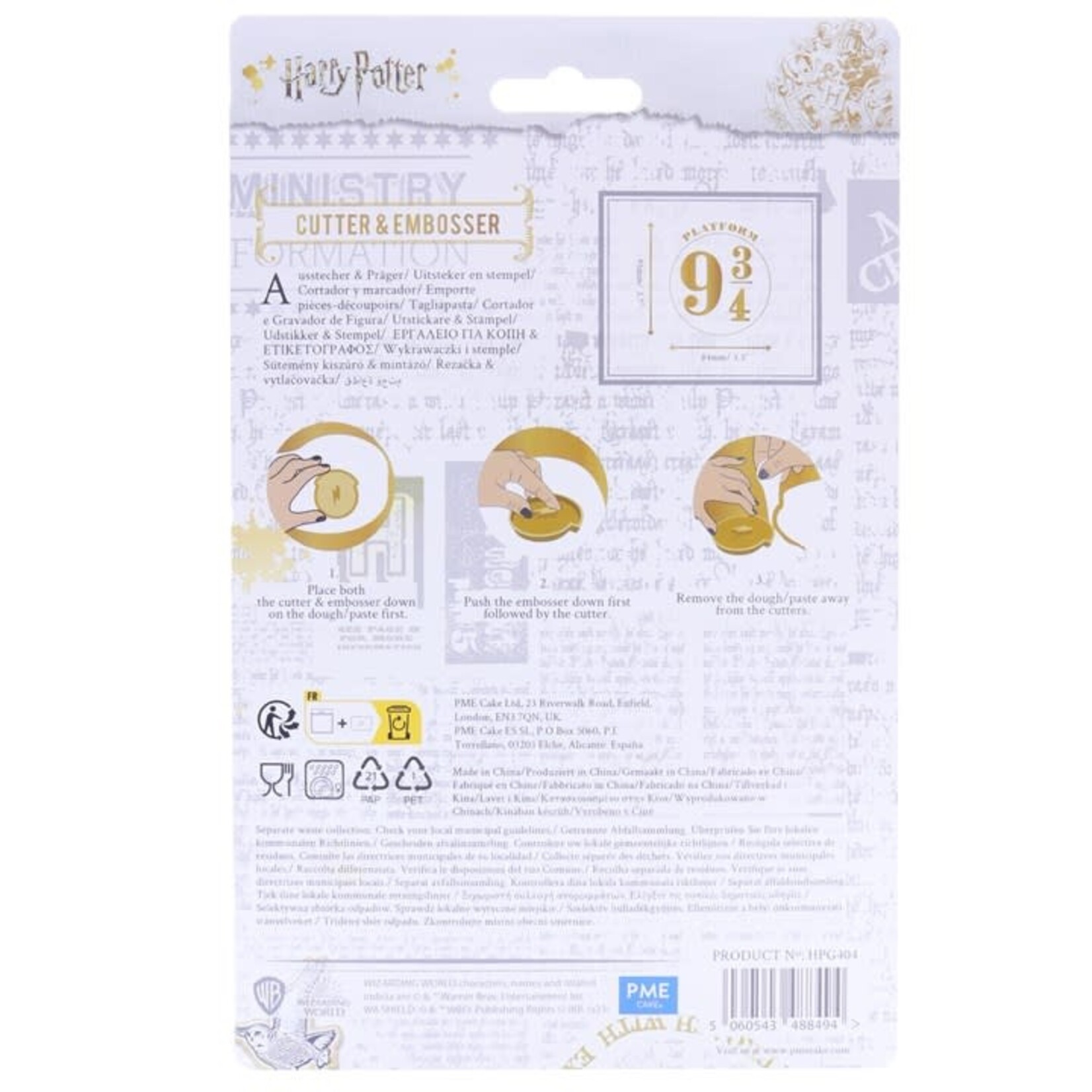 PME Cake Harry Potter perron 9 3/4 koek uitsteekvorm taart versiering Harry Potter PME Cake HPG404
