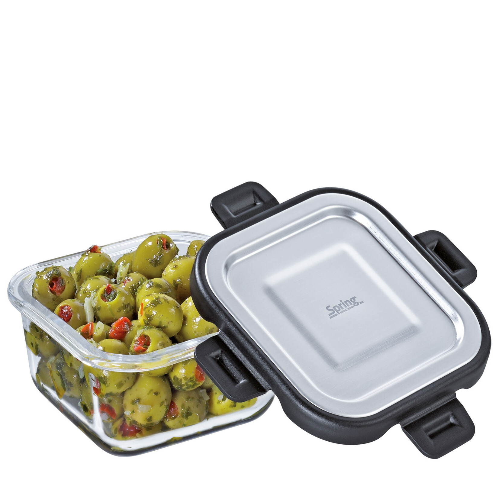 Spring 320 ml glazen voorraad pot vierkant Spring Tools 320 ml voorraad pot Spring 1816850630