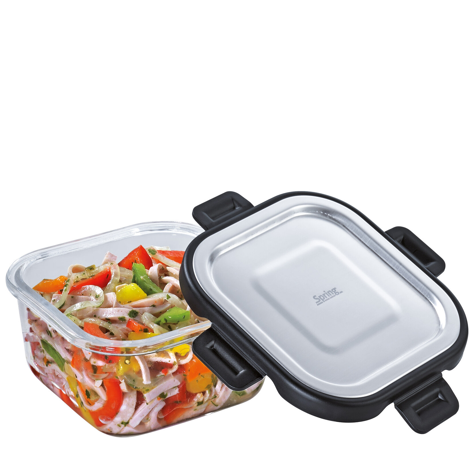 Spring 520 ml glazen voorraad pot vierkant Spring Tools 520 ml voorraad pot Spring 1816850650