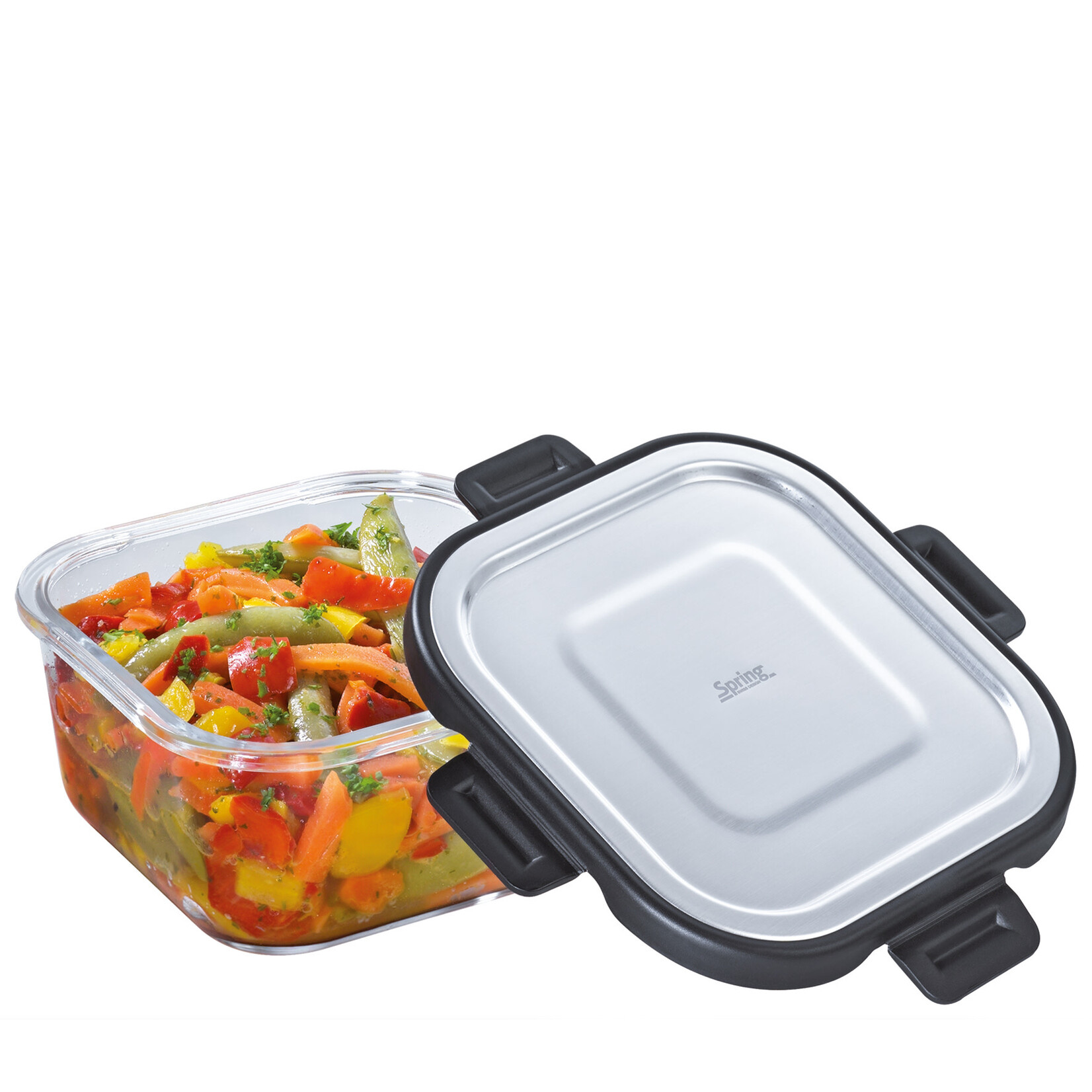 Spring 800 ml glazen voorraad pot vierkant Spring Tools 800 ml voorraad pot Spring 1816850680