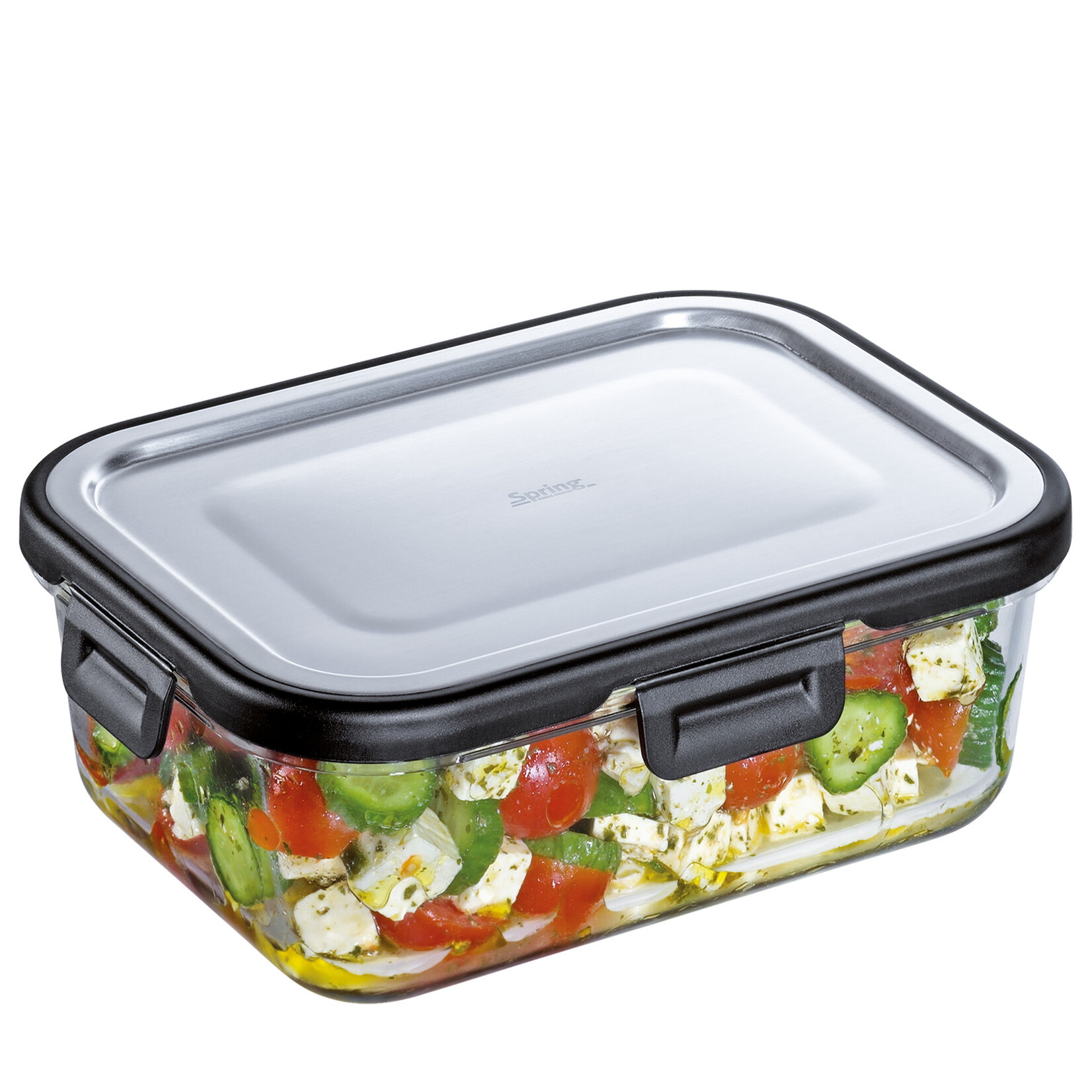 Spring Pannen en meer 1000 ml glazen voorraad pot rechthoek Spring Tools 1 liter voorraad pot Spring 1816870690