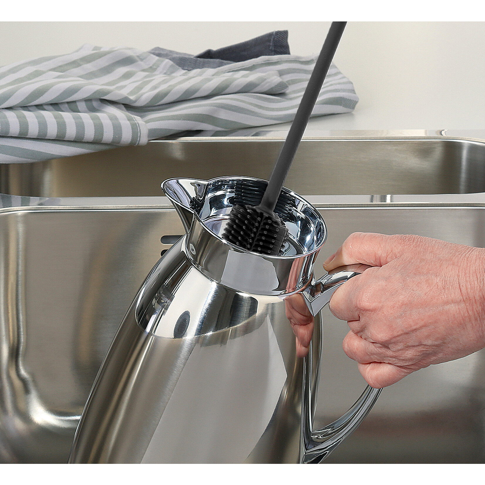 Kuchenprofi zwart Siliconen flessenborstel karafreiniger Cilio Trend zwart flessen borstel Cilio 1410851031