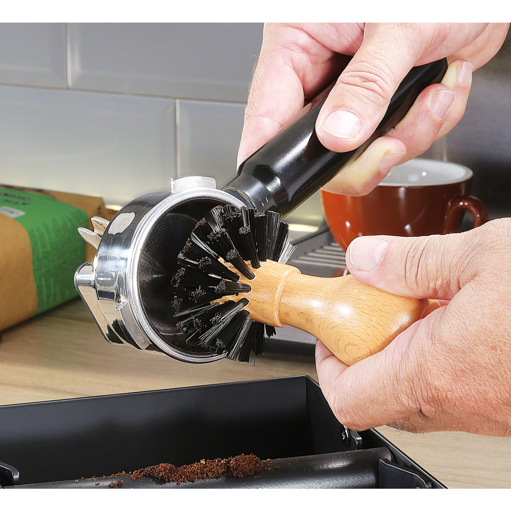 Cilio barista borstel voor het schoonmaken van het piston van je handmatig espresso apparaat Cilio 550948
