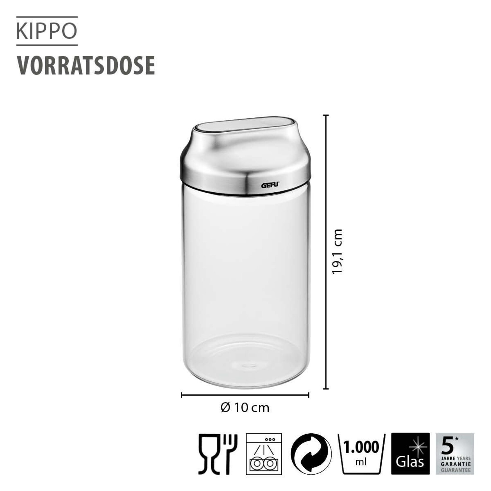 Gefu Gefu Kippo voorraadpot 1000 ml Gefu Kippo voorraadbus 1000 ml Gefu 33741